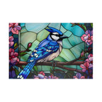 Customizable Jigsaw Puzzle: Stained Glass Blue Jay - Jigsaw Puzzle Studios - Main