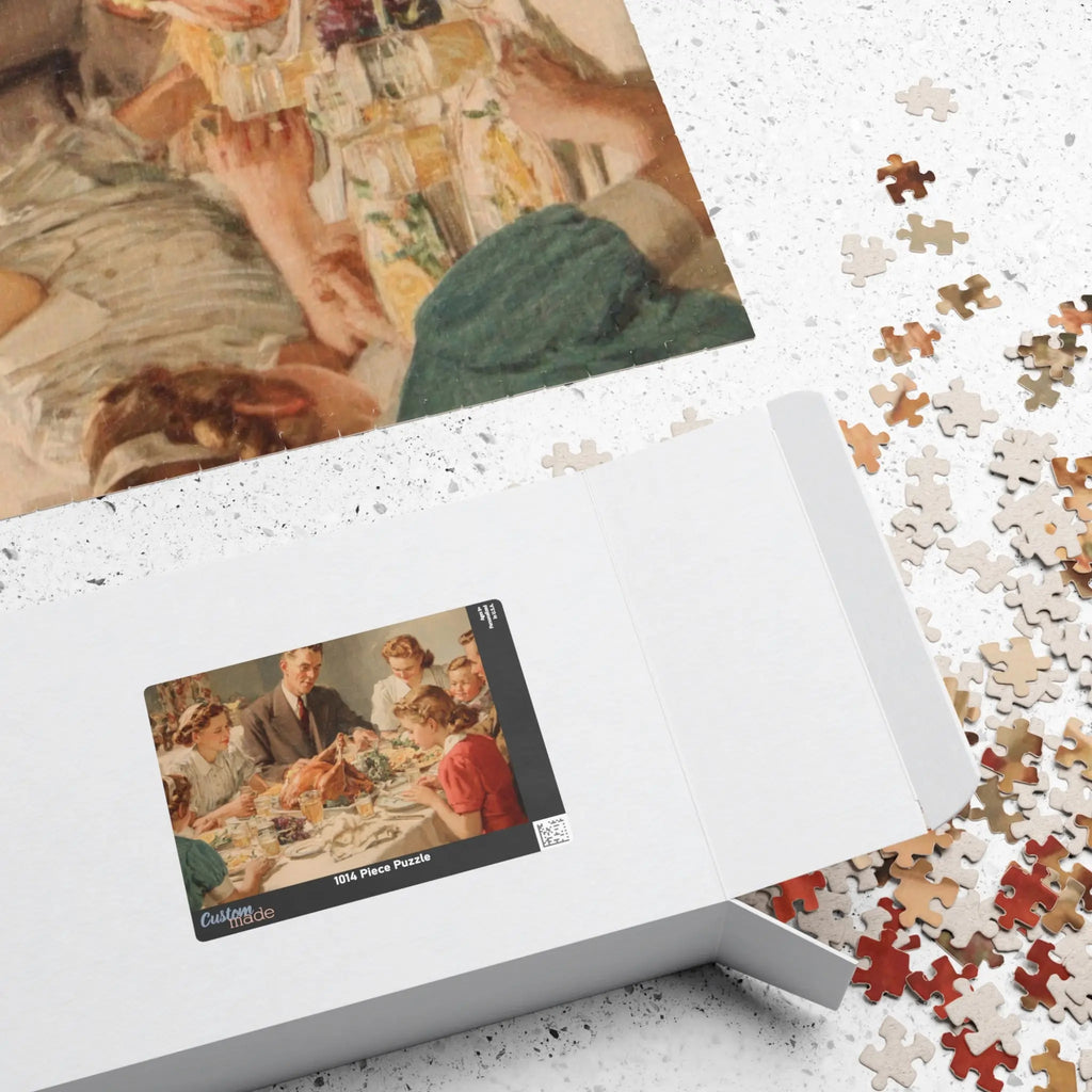 Jigsaw Puzzle: Vintage Thanksgiving Family Dinner - Jigsaw Puzzle Studios - Box