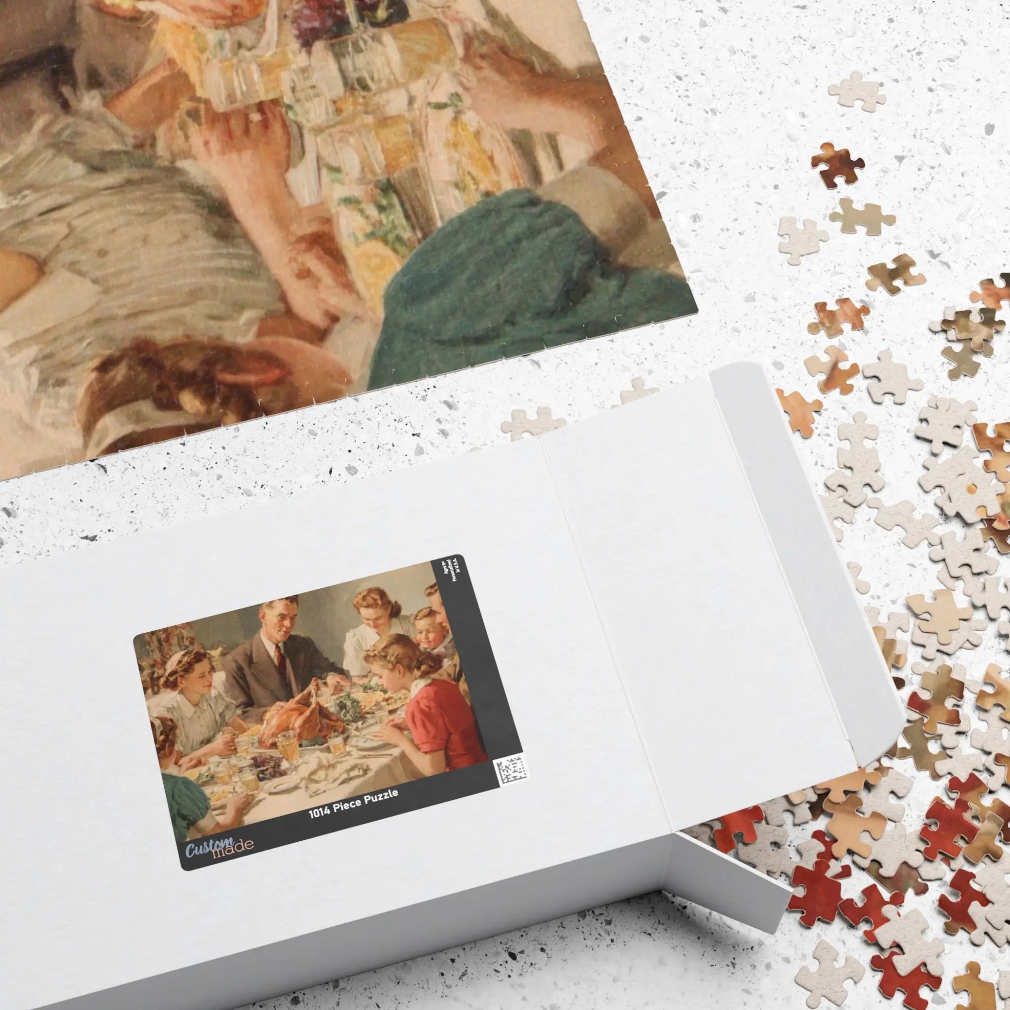 Jigsaw Puzzle: Vintage Thanksgiving Family Dinner - Jigsaw Puzzle Studios - Box
