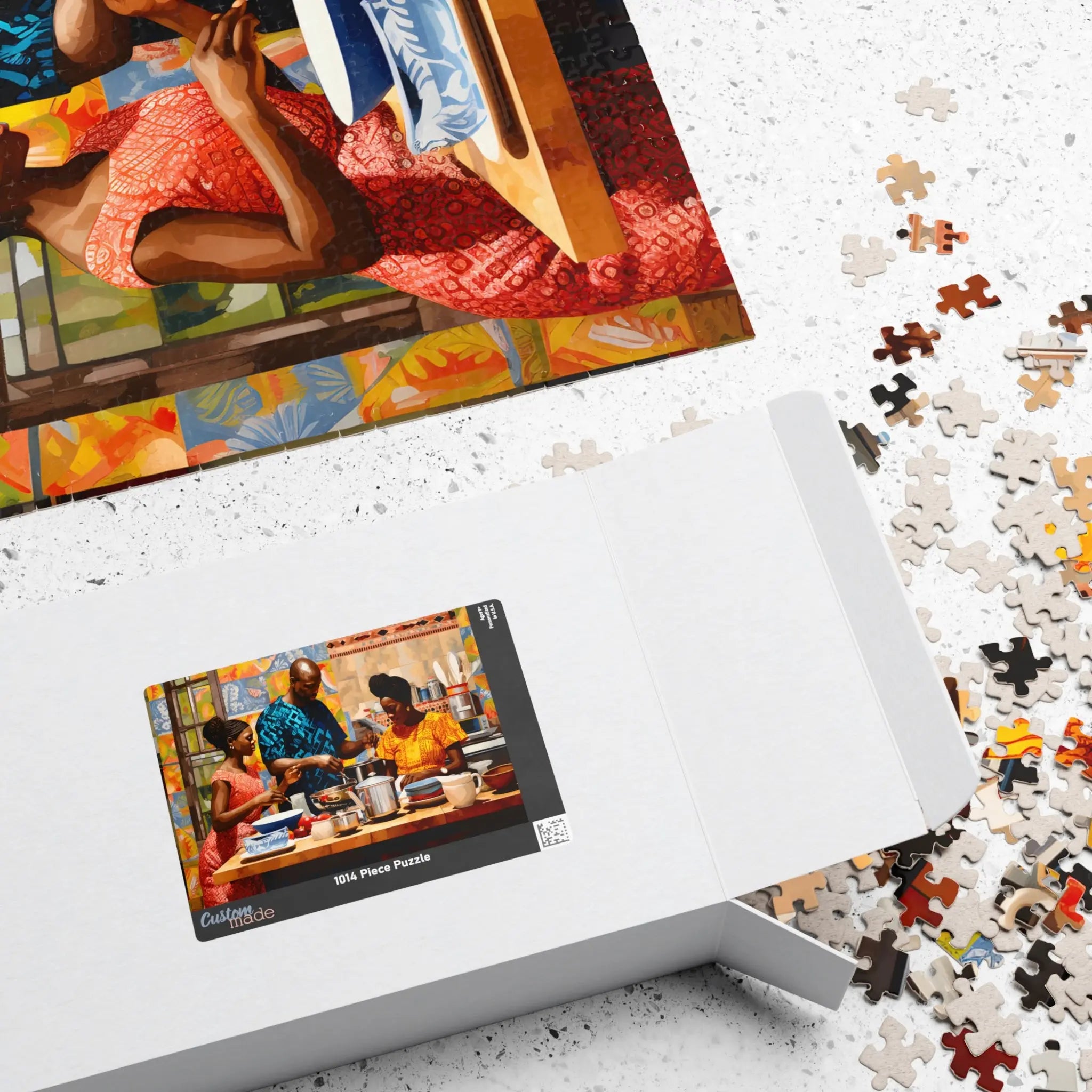 Jigsaw Puzzle: Nigerian Family Dinner - Jigsaw Puzzle Studios - Box