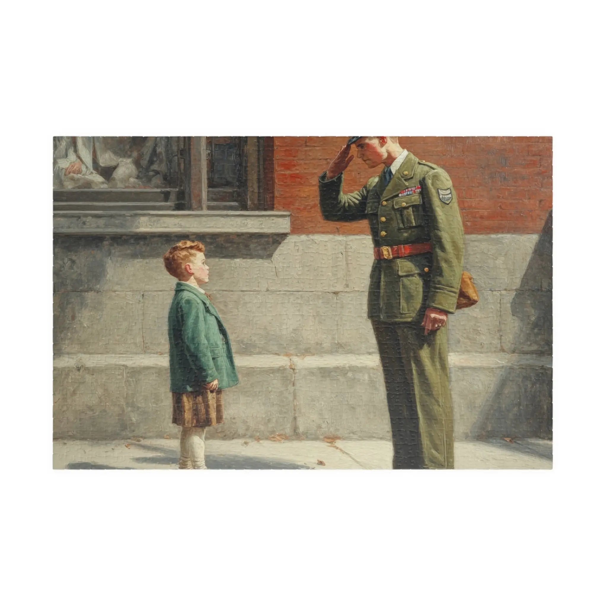 Jigsaw Puzzle: Memory of Service Soldier and Child - Jigsaw Puzzle Studios - Main