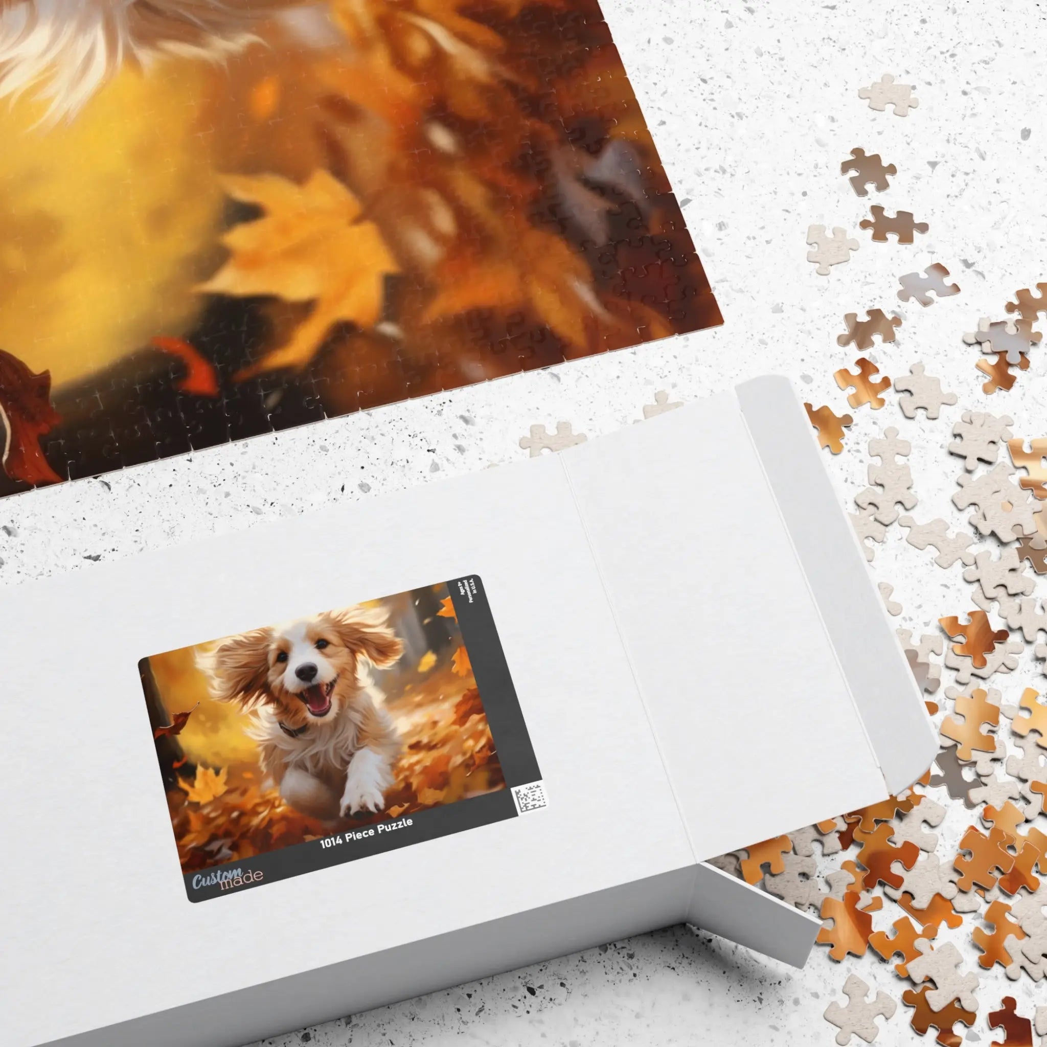 Customizable Jigsaw Puzzle: Playful Autumn Pup - Jigsaw Puzzle Studios - Box