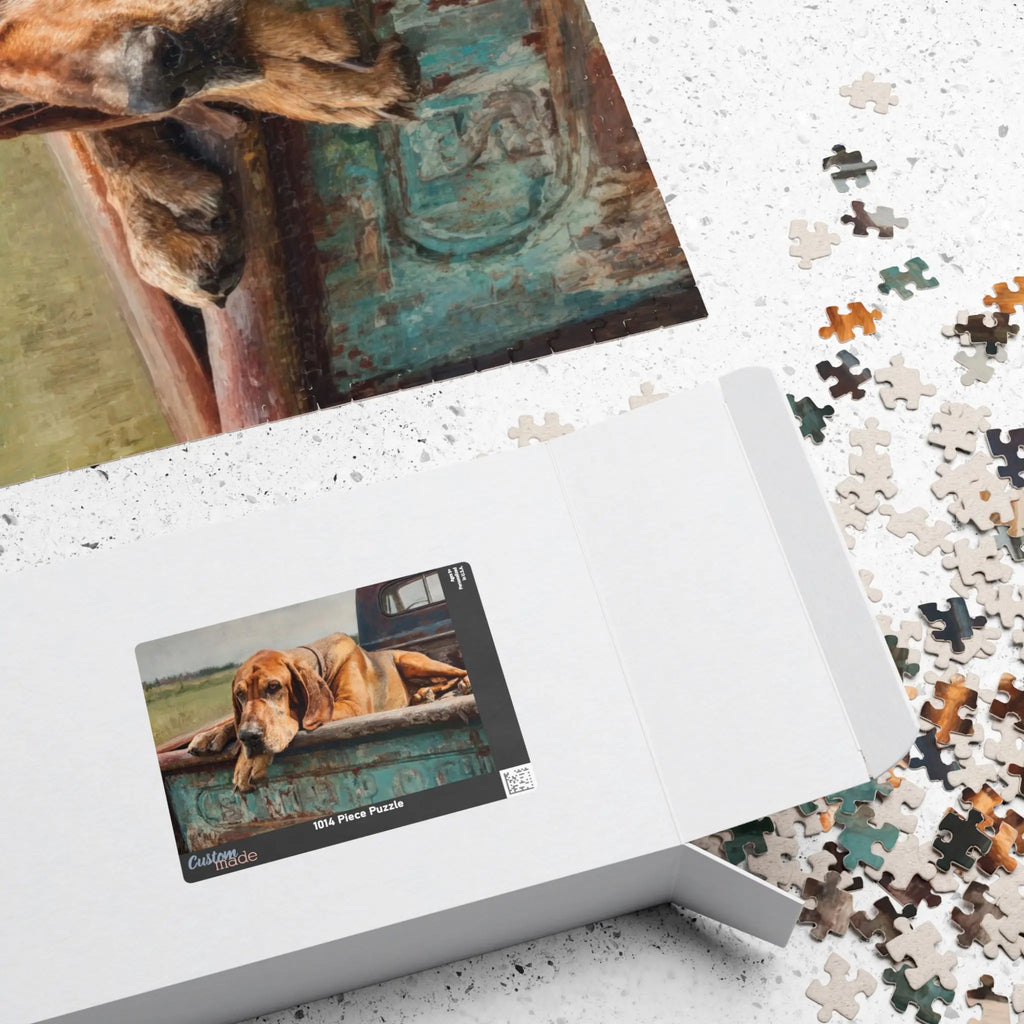 Customizable Jigsaw Puzzle: Vintage Truck Bloodhound - Jigsaw Puzzle Studios - Box