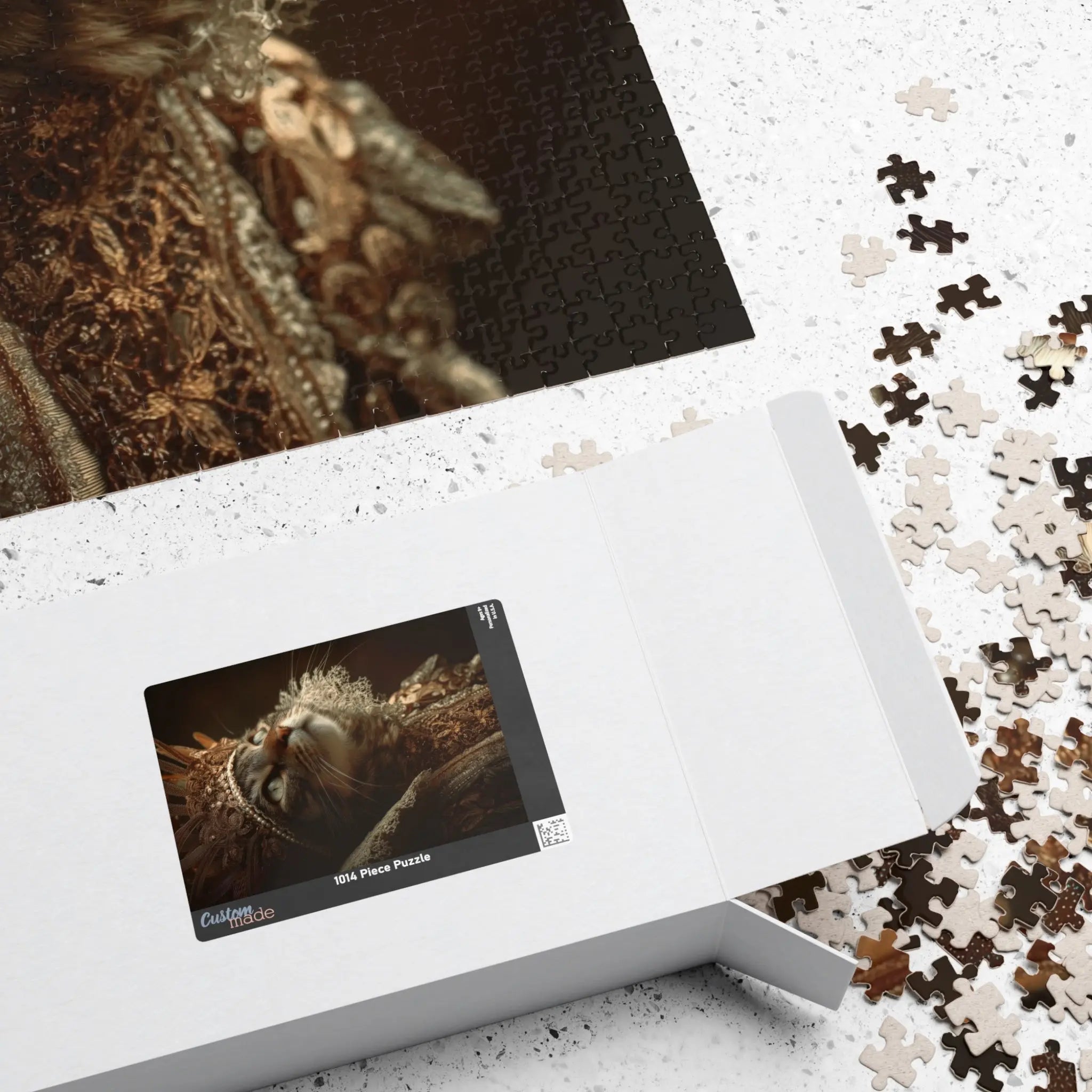 Customizable Jigsaw Puzzle: Regal Victorian Cat - Jigsaw Puzzle Studios - Box