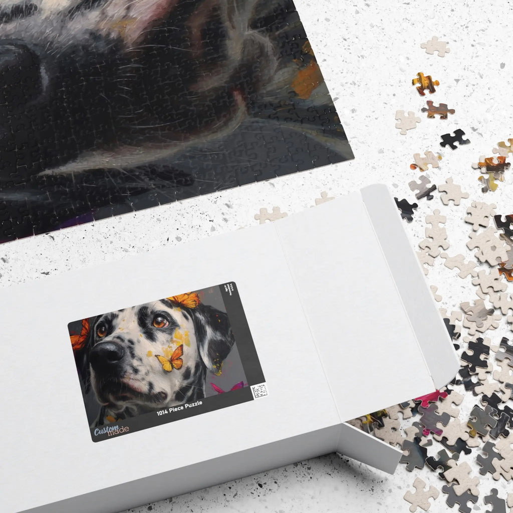 Customizable Jigsaw Puzzle: Dalmatian & Butterflies - Jigsaw Puzzle Studios - Box