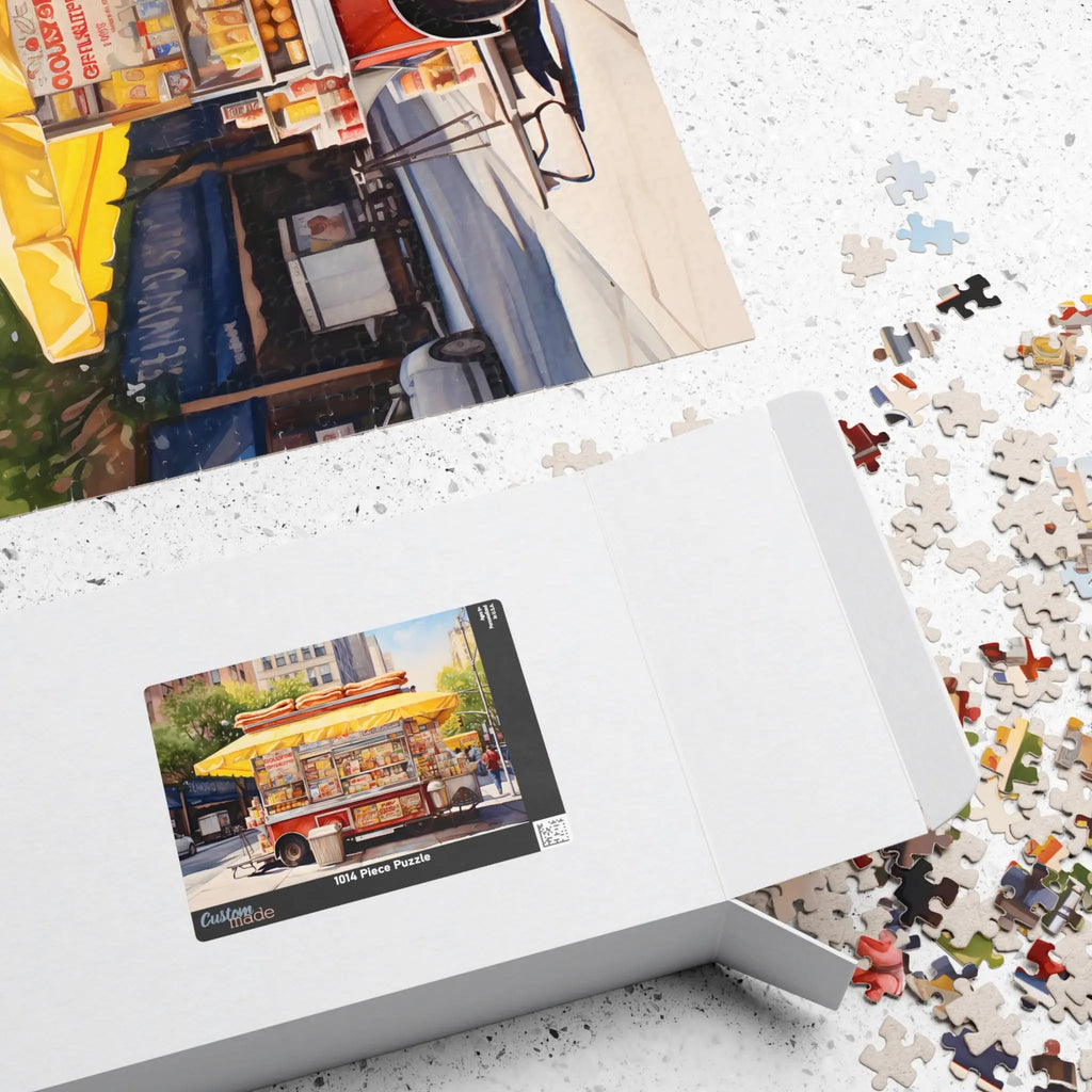 Jigsaw Puzzle: Hot Dog Vendor in Big City - Jigsaw Puzzle Studios - Box