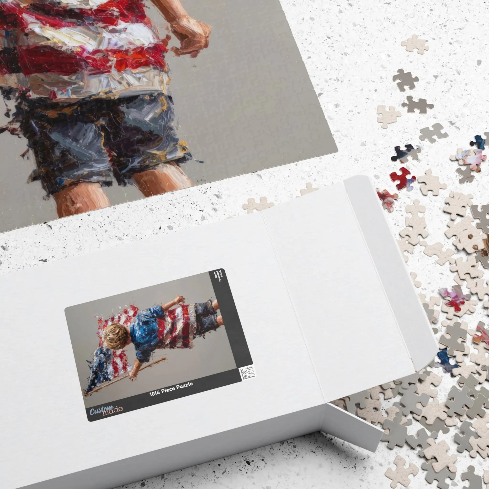 Jigsaw Puzzle: American Boy with Flag - Jigsaw Puzzle Studios - Box