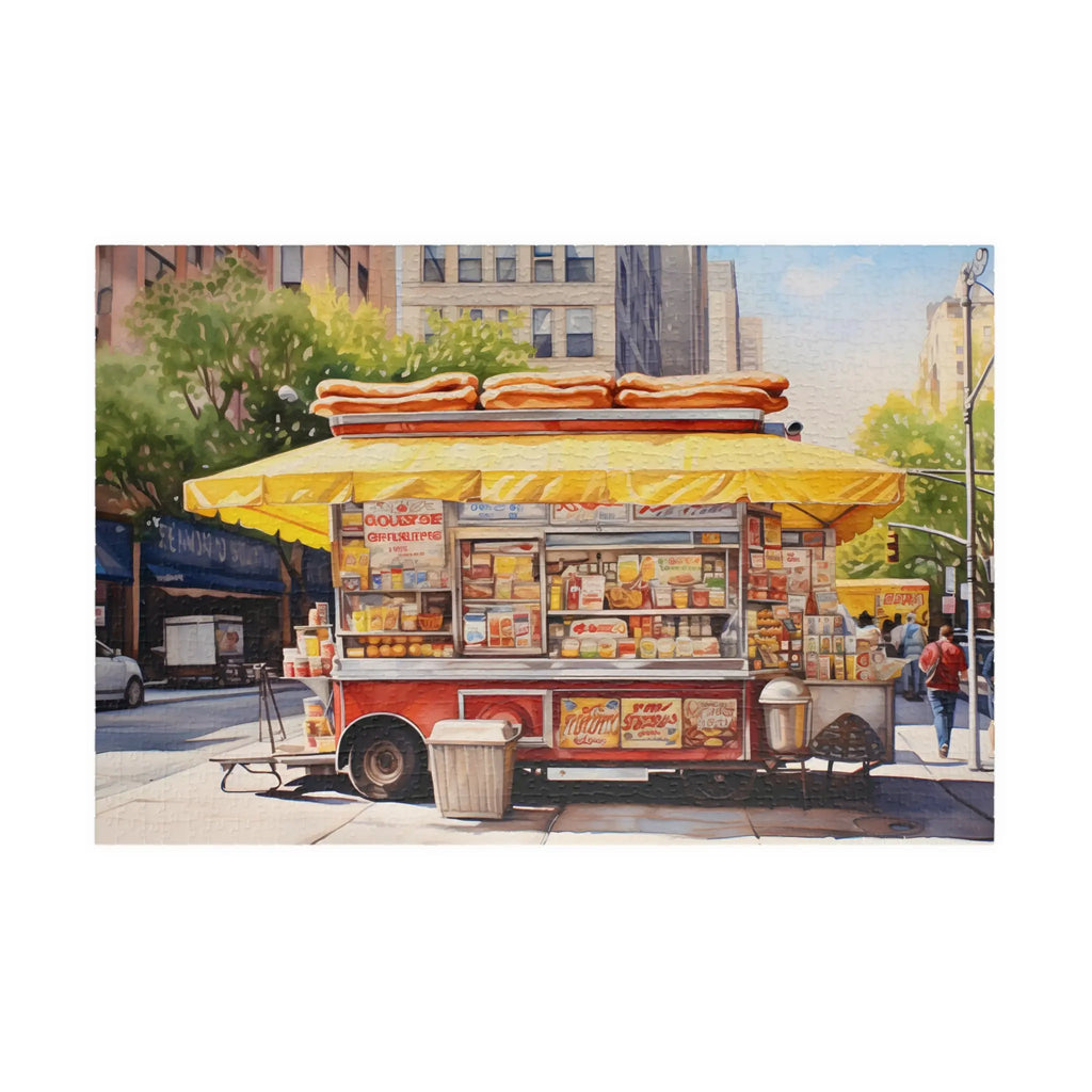 Jigsaw Puzzle: Hot Dog Vendor in Big City - Jigsaw Puzzle Studios - Main