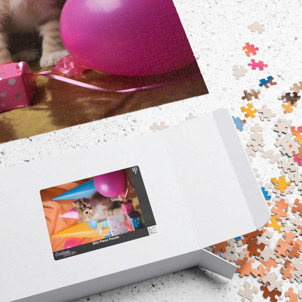 Customizable Jigsaw Puzzle: Cute Kitten Birthday Party - Jigsaw Puzzle Studios - Box