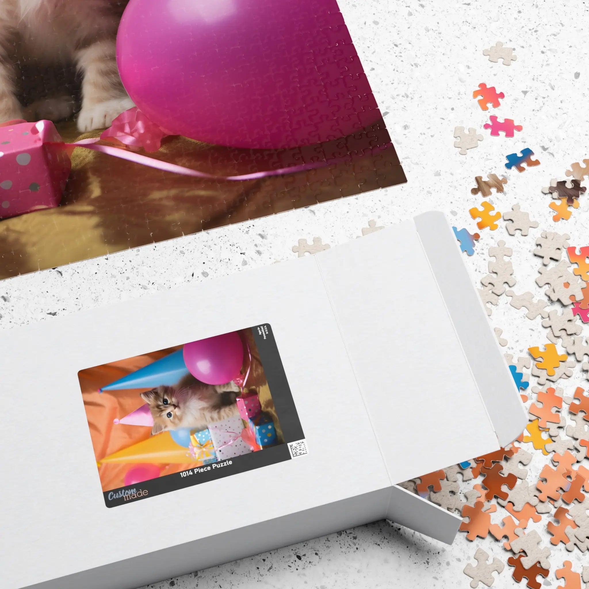 Customizable Jigsaw Puzzle: Cute Kitten Birthday Party - Jigsaw Puzzle Studios - Box