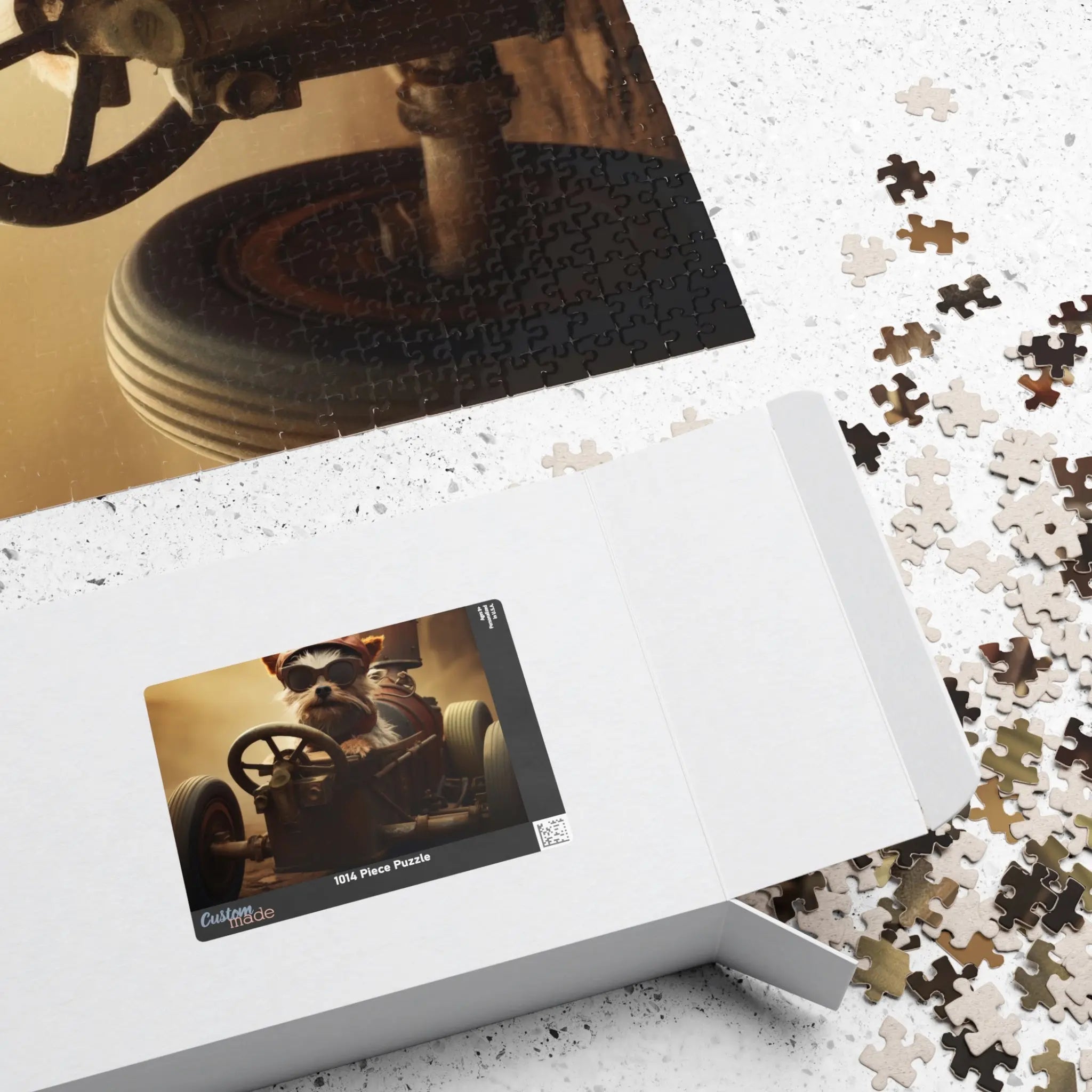 Customizable Jigsaw Puzzle: Steampunk Racing Dog - Jigsaw Puzzle Studios - Box