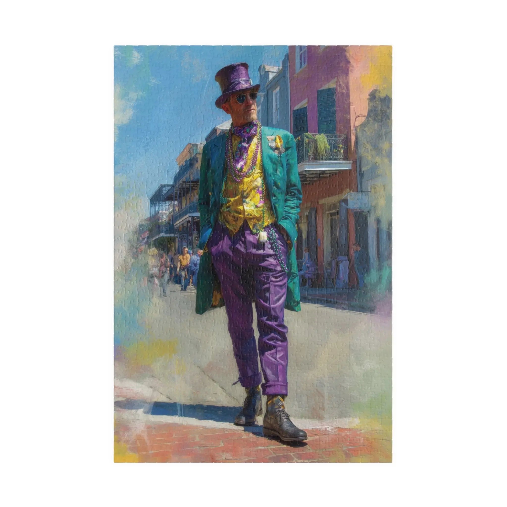 Customizable Jigsaw Puzzle: Colorful Mardi Gras Gentleman - Jigsaw Puzzle Studios - Main