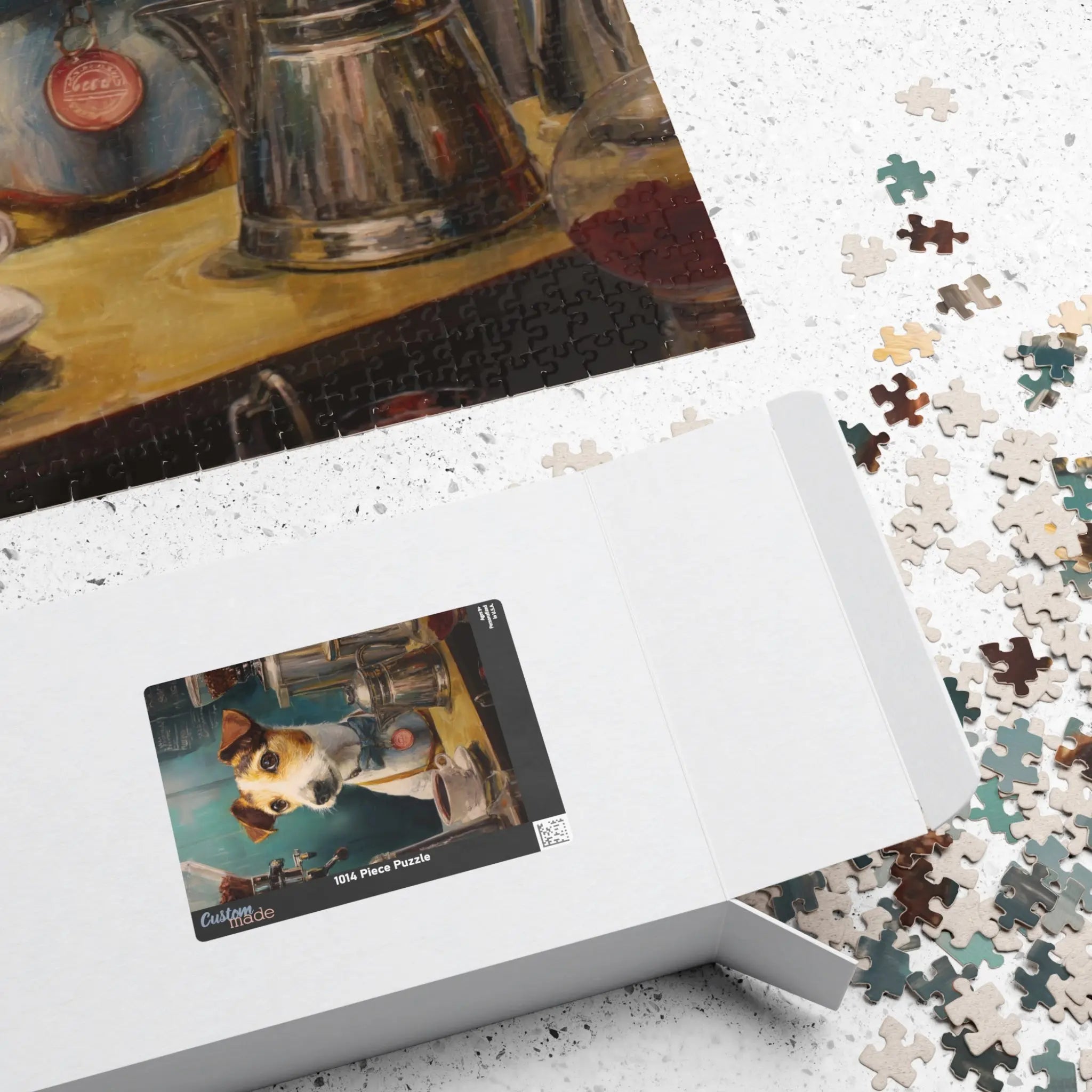 Customizable Jigsaw Puzzle: Dog Barista - Jigsaw Puzzle Studios - Box