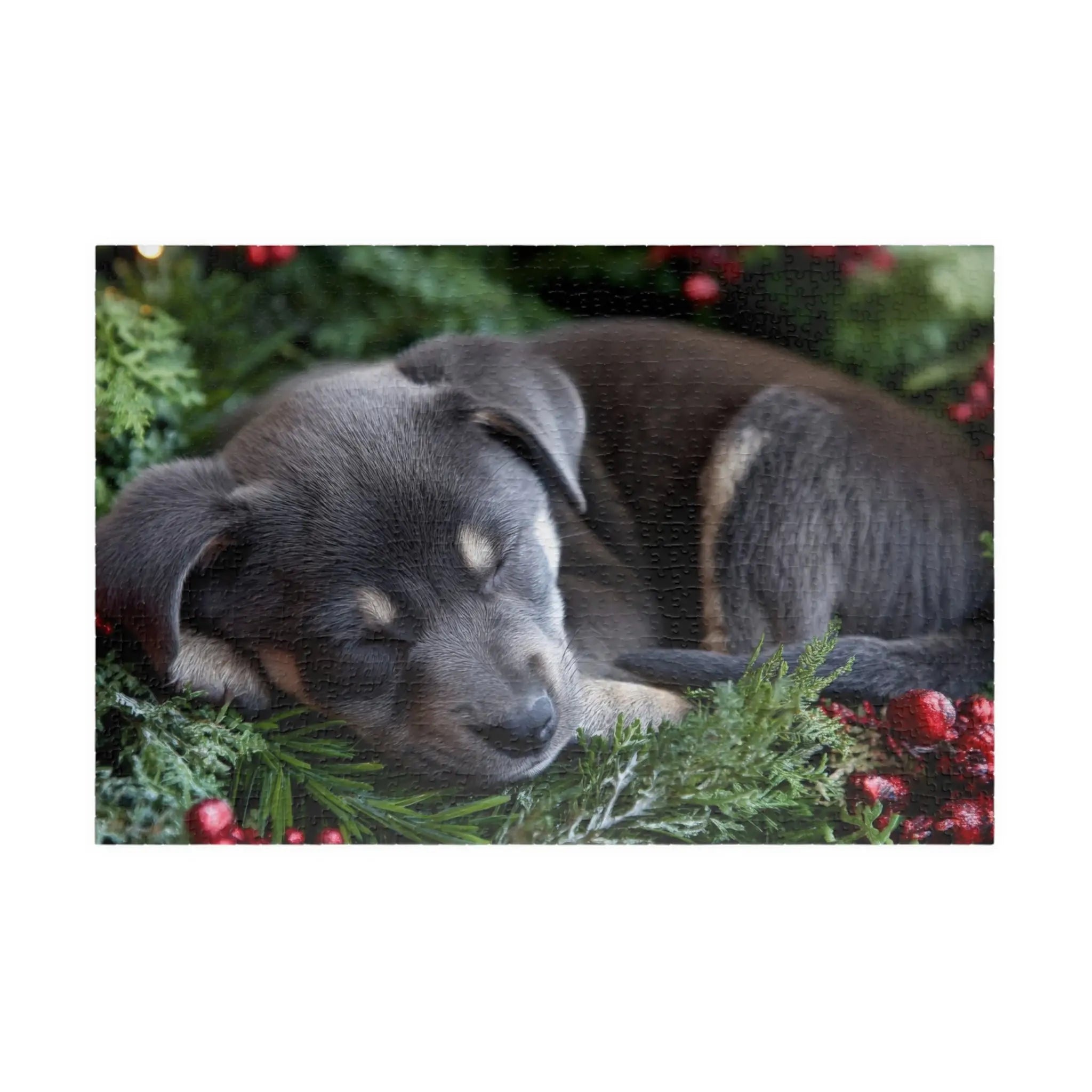 Customizable Jigsaw Puzzle: Christmas Puppy - Jigsaw Puzzle Studios - Main
