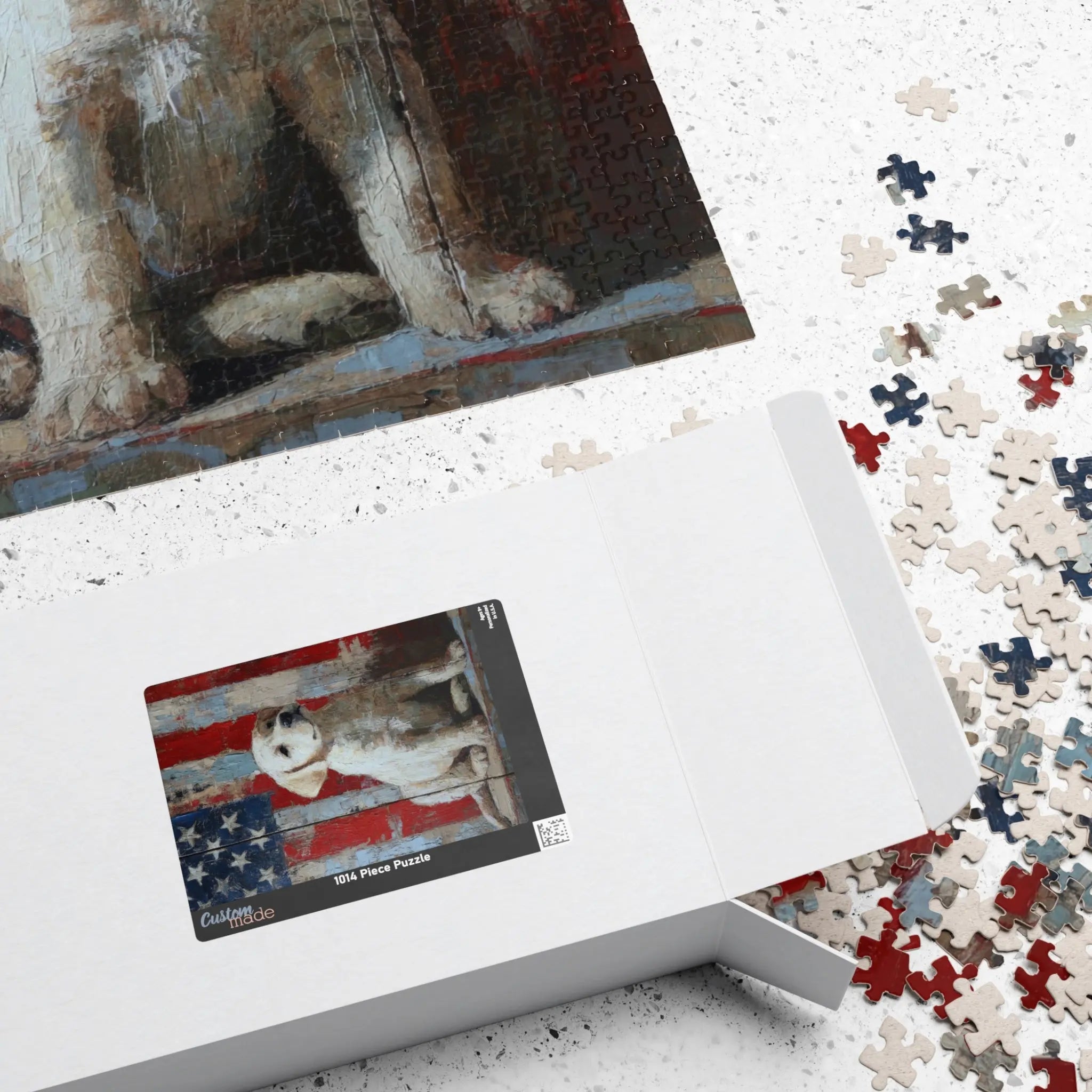 Customizable Jigsaw Puzzle: Patriotic Labrador Puppy - Jigsaw Puzzle Studios - Box