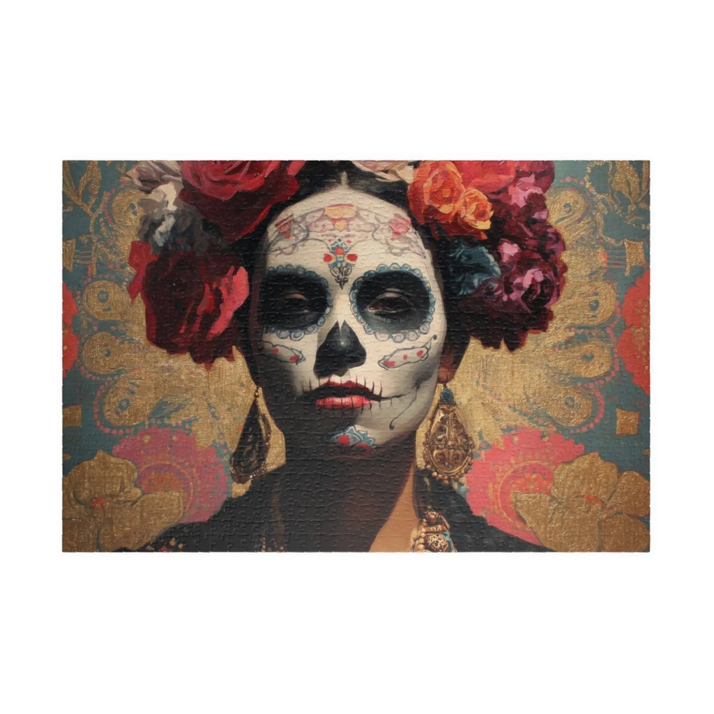 Customizable Jigsaw Puzzle: Day of the Dead Sugar Skull Woman - Jigsaw Puzzle Studios - Main