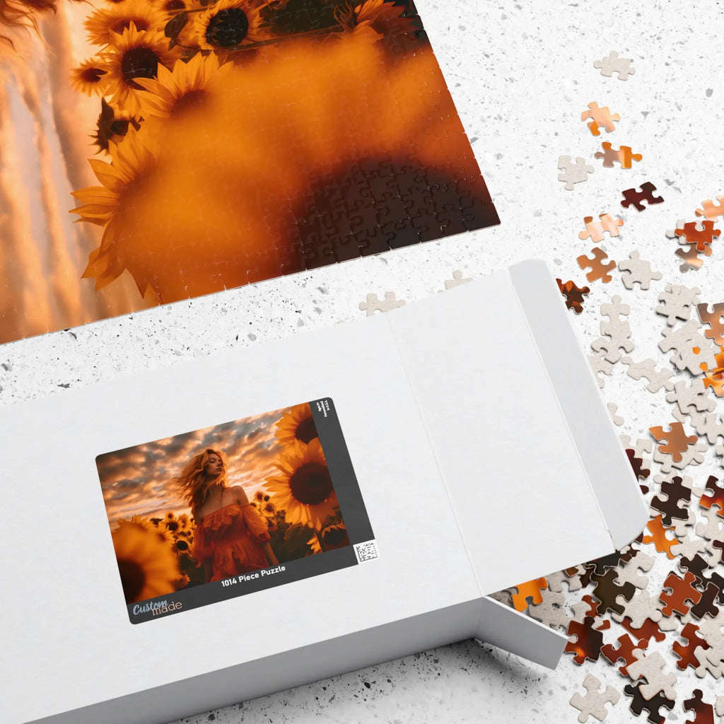 Customizable Jigsaw Puzzle: Enjoying Sunflowers - Jigsaw Puzzle Studios - Box