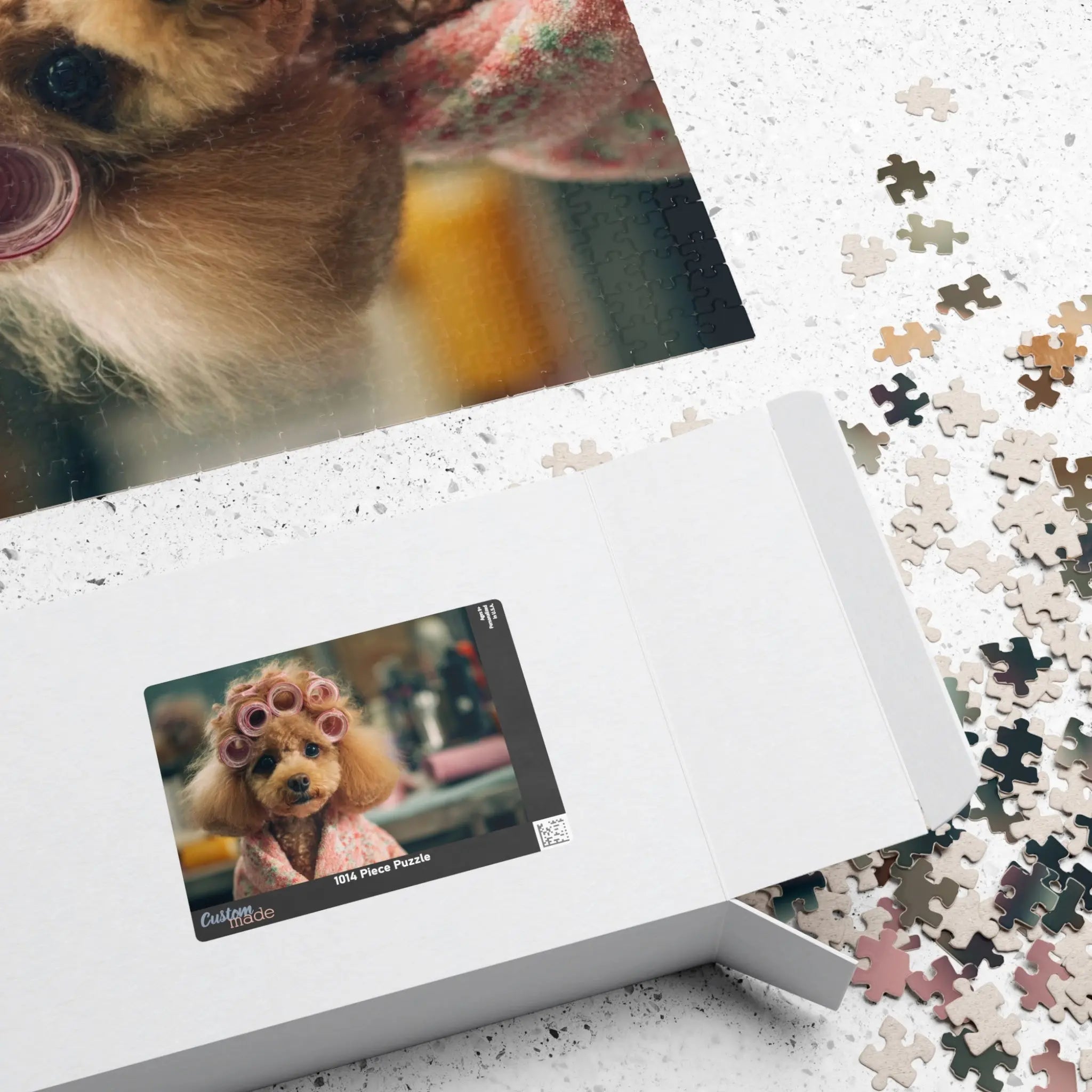 Customizable Jigsaw Puzzle: Cute Poodle Hair Curler Day - Jigsaw Puzzle Studios - Box