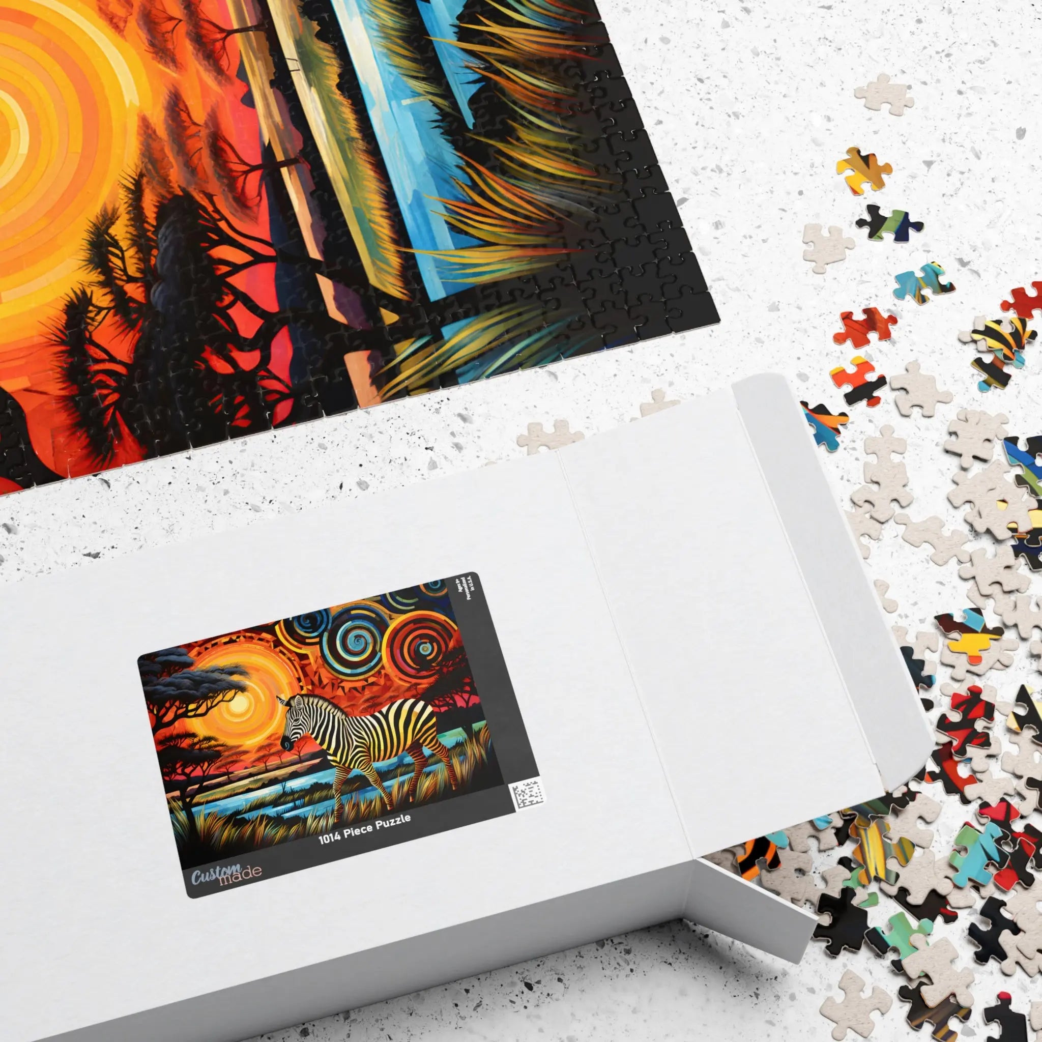 Jigsaw Puzzle: Zebra Batik Sunrise - Jigsaw Puzzle Studios - Box