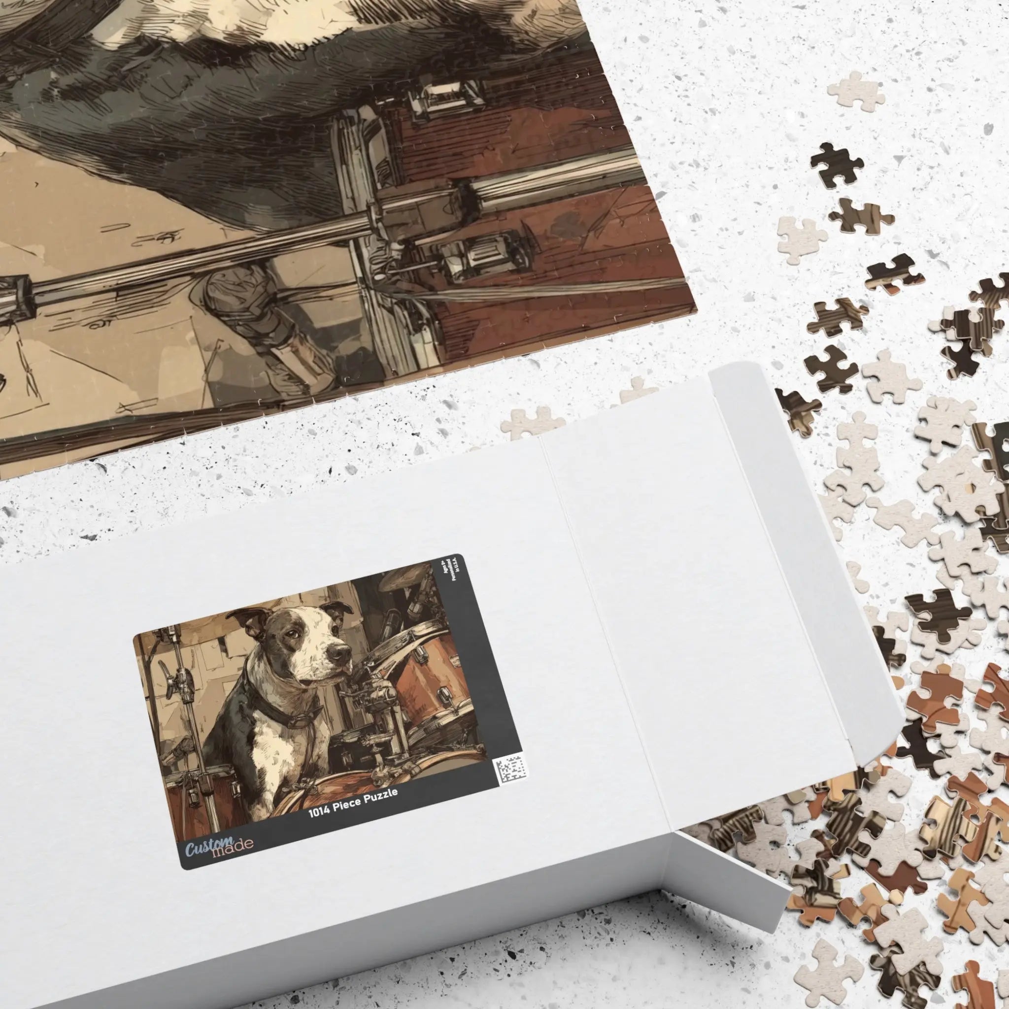 Customizable Jigsaw Puzzle: Dog Drummer - Jigsaw Puzzle Studios - Box