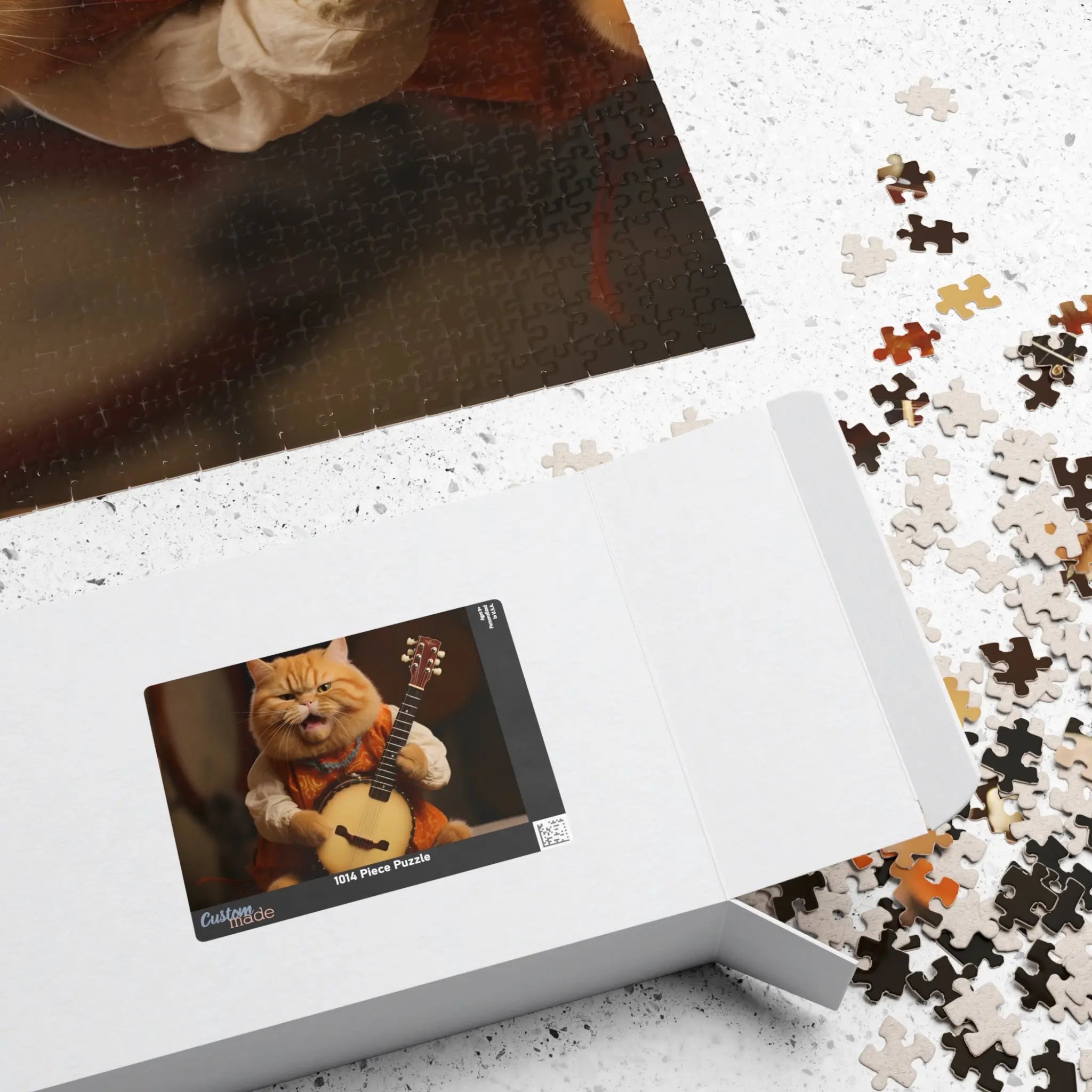 Customizable Jigsaw Puzzle: Cat Playing Banjo - Jigsaw Puzzle Studios - Box