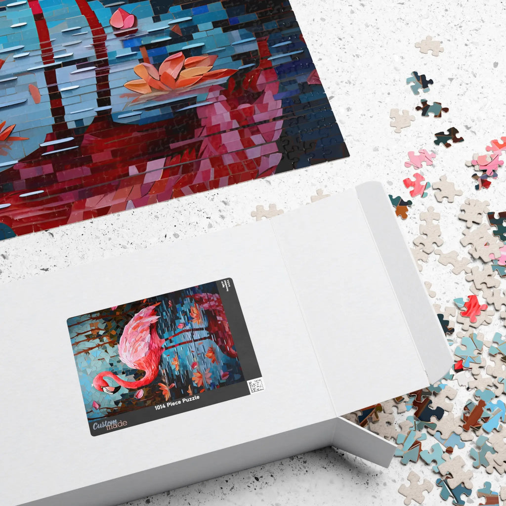 Customizable Jigsaw Puzzle: Flamingo Mosaic - Jigsaw Puzzle Studios - Box