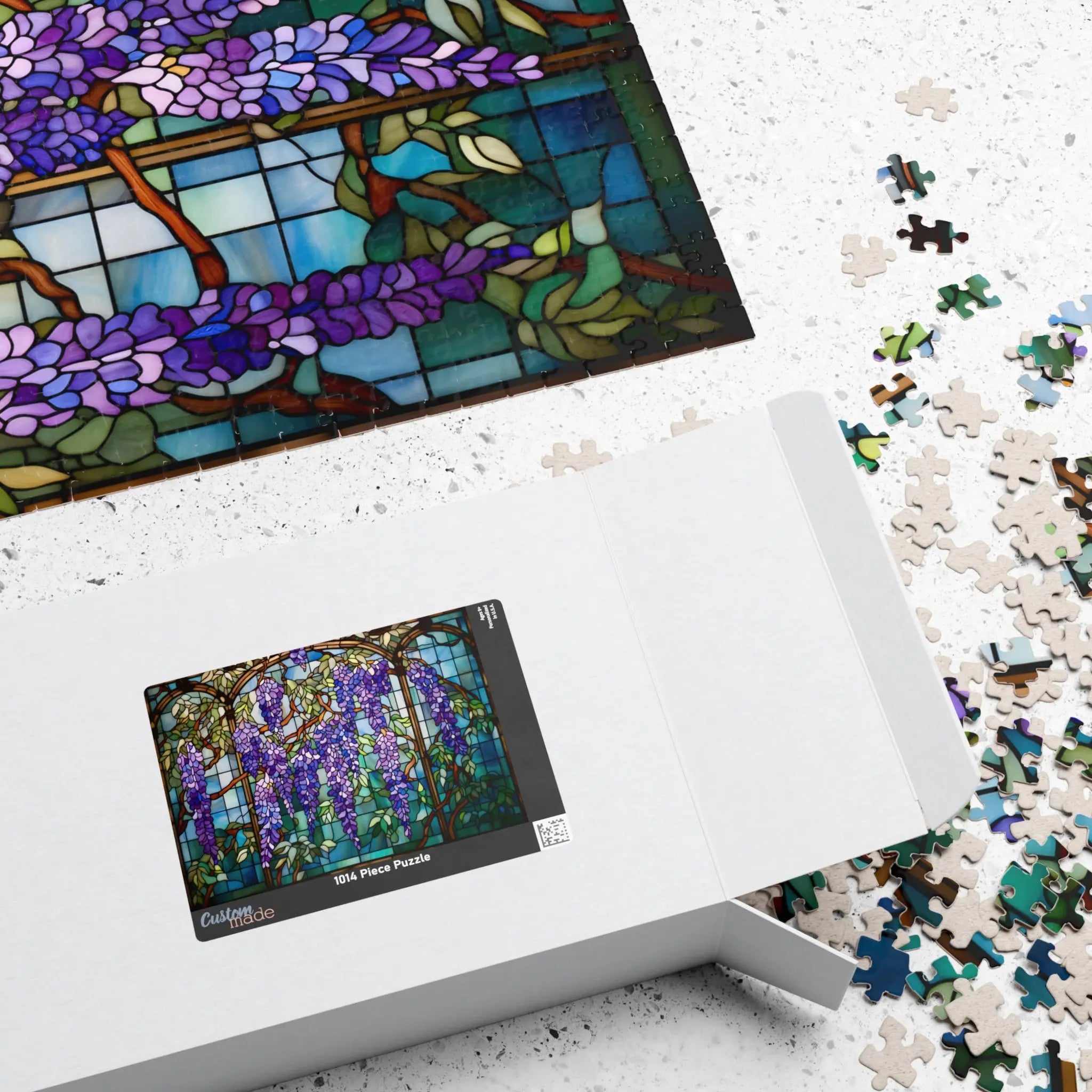 Jigsaw Puzzle: Wisteria Stained Glass - Jigsaw Puzzle Studios - Box