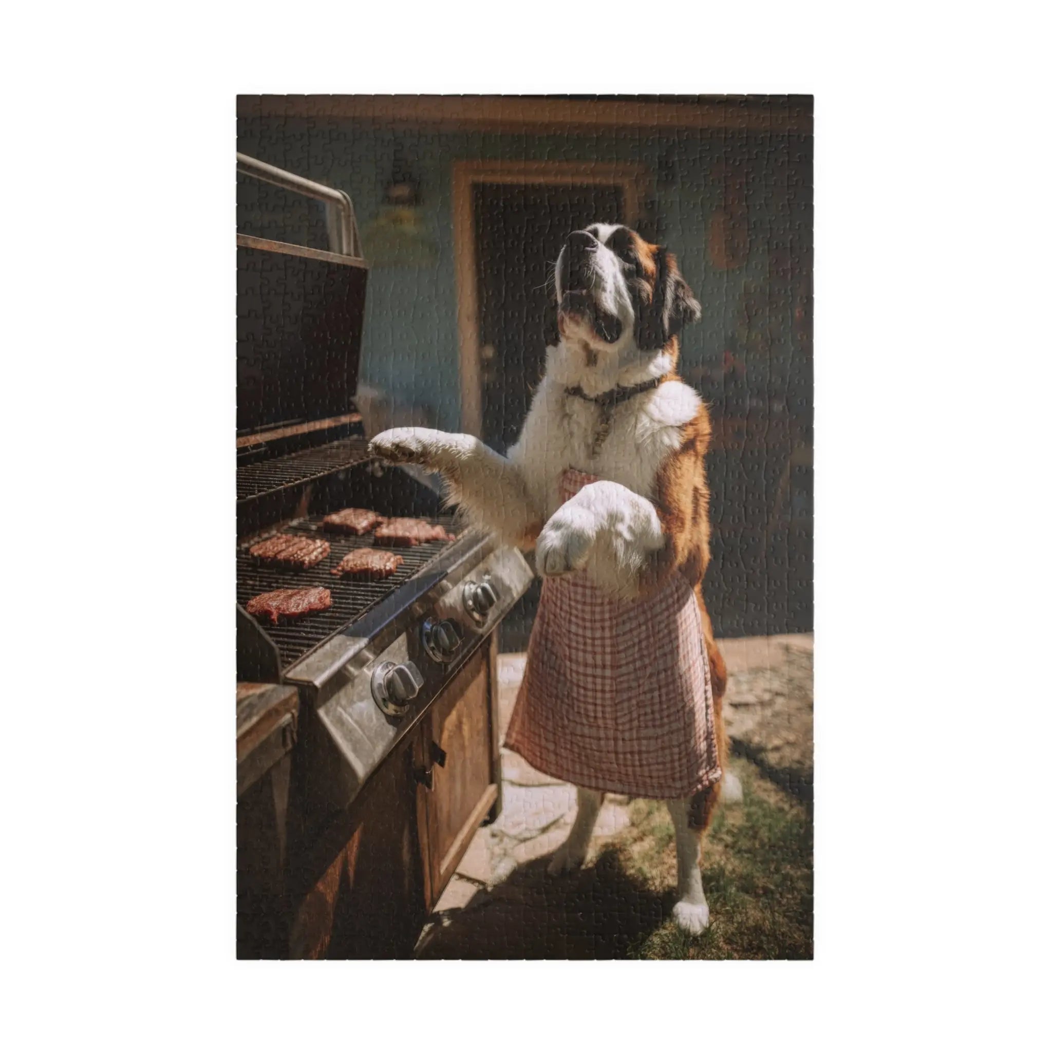 Customizable Jigsaw Puzzle: St. Bernard BBQ Dog - Jigsaw Puzzle Studios - Main