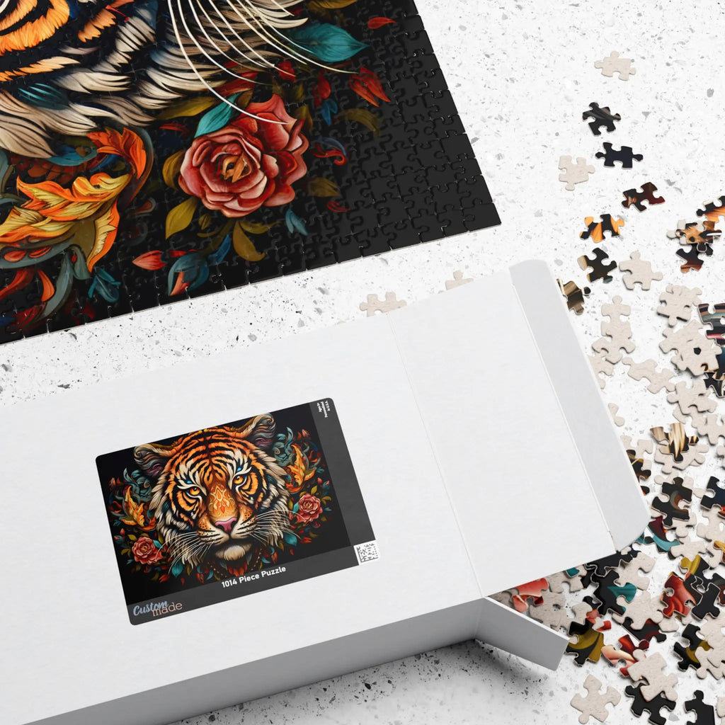 Customizable Jigsaw Puzzle: Tiger in Bloom - Jigsaw Puzzle Studios - Box