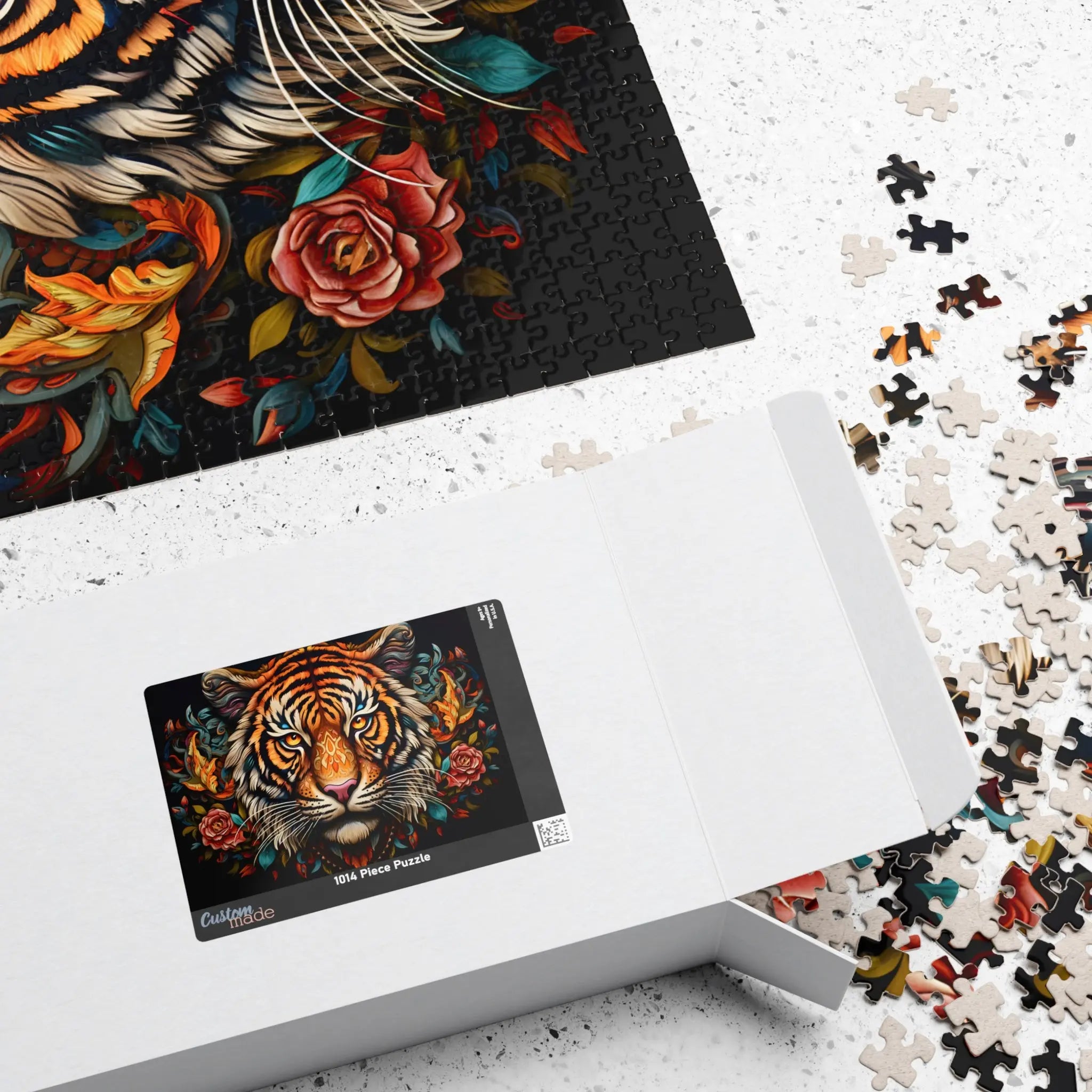 Customizable Jigsaw Puzzle: Tiger in Bloom - Jigsaw Puzzle Studios - Box