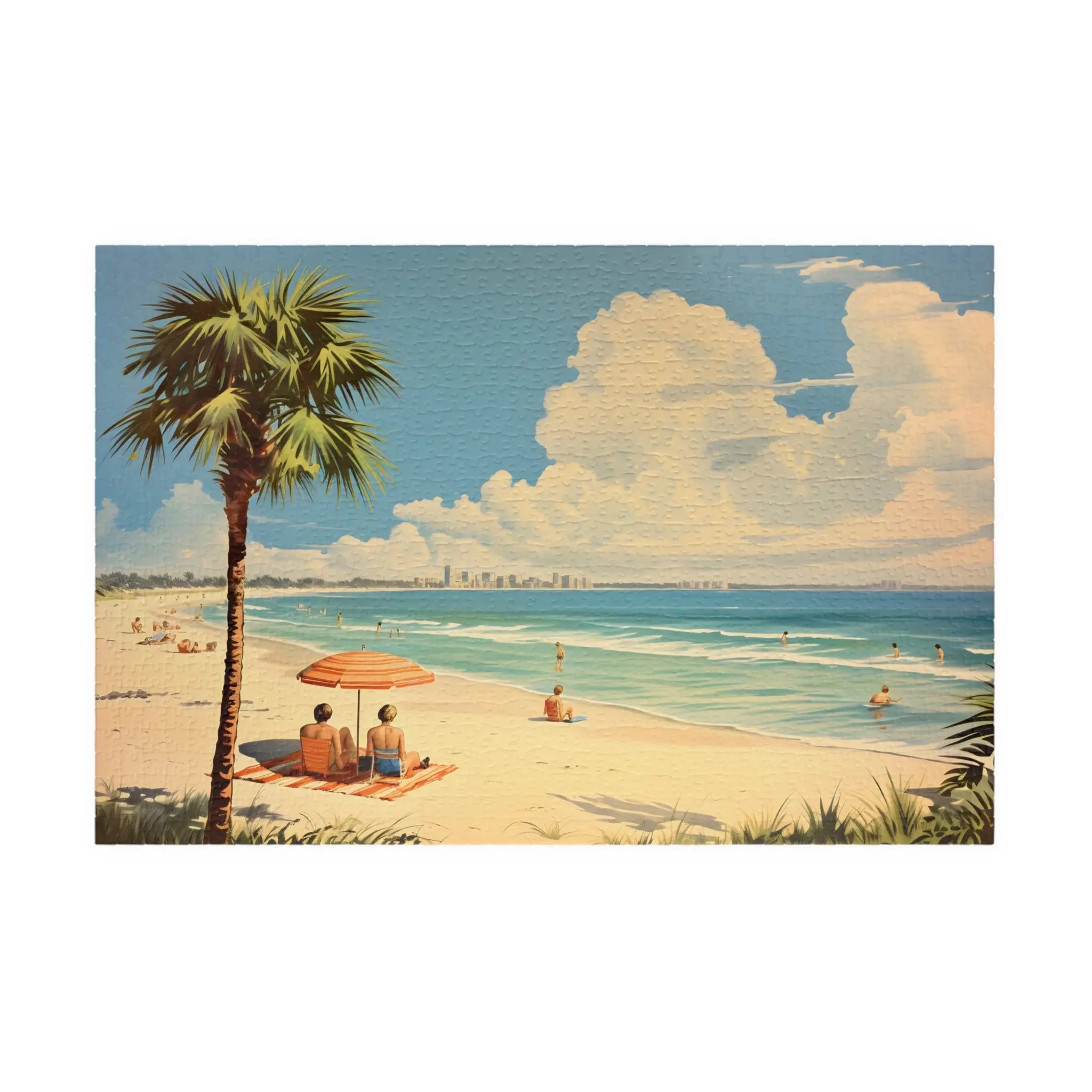 Jigsaw Puzzle: Vintage Beach Postcard - Jigsaw Puzzle Studios - Main