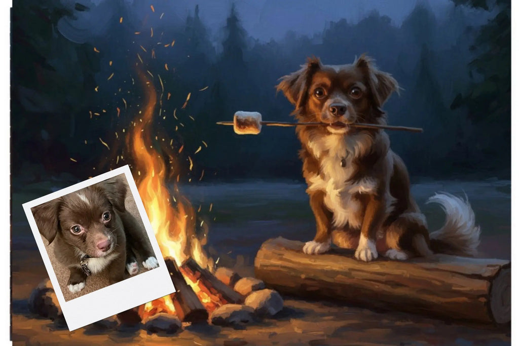 Customizable Jigsaw Puzzle: Helping Roast Marshmallows - Jigsaw Puzzle Studios - Custom with Dog
