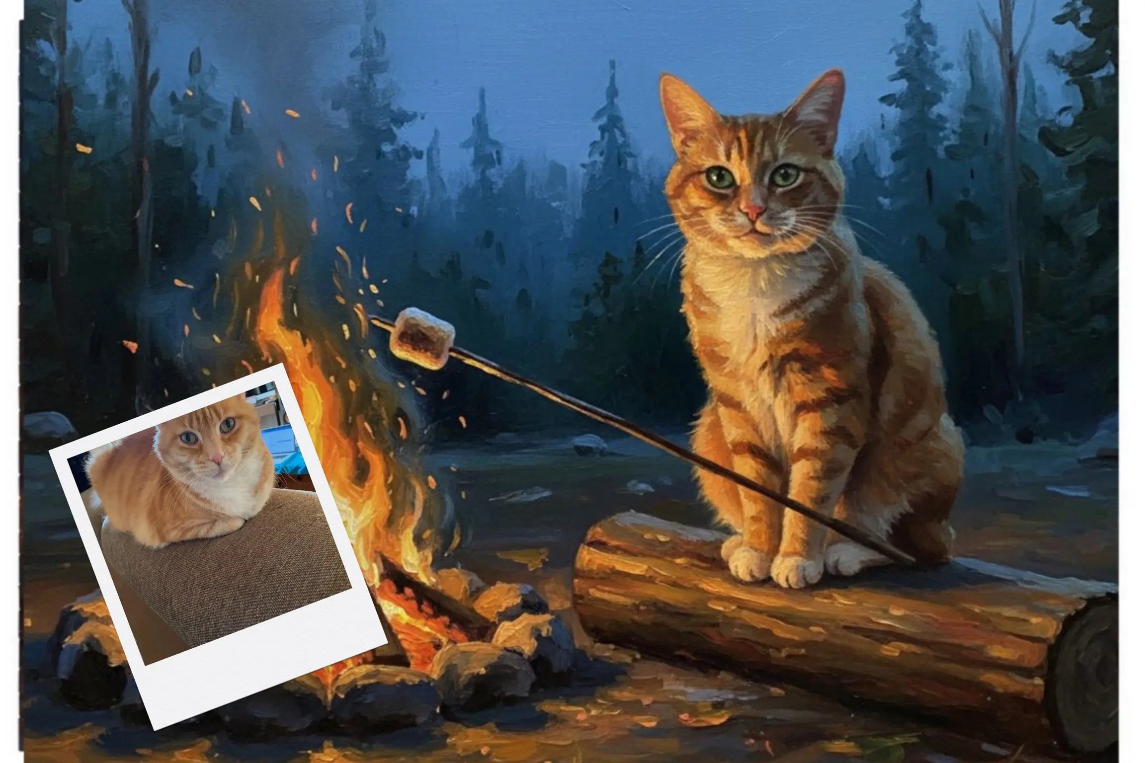 Customizable Jigsaw Puzzle: Helping Roast Marshmallows - Jigsaw Puzzle Studios - Custom with Cat