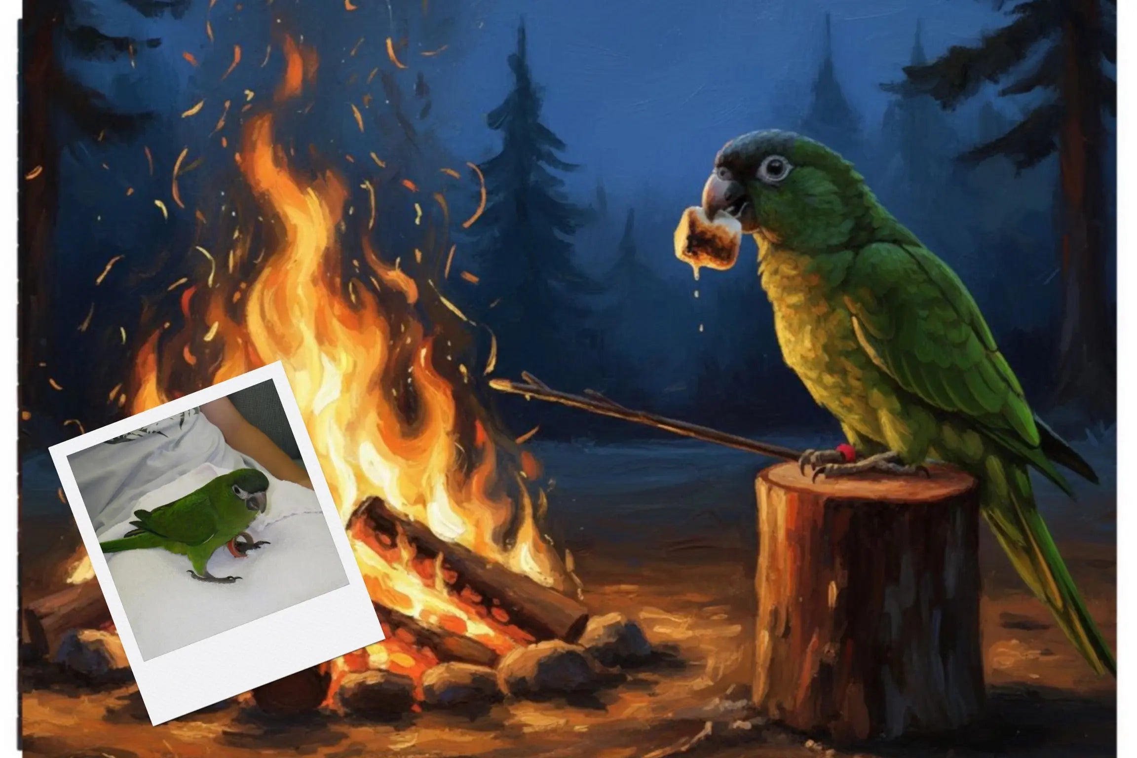 Customizable Jigsaw Puzzle: Helping Roast Marshmallows - Jigsaw Puzzle Studios - Custom with Bird