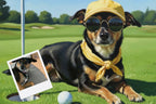 Customizable Jigsaw Puzzle: Unusual Golf Caddy - Jigsaw Puzzle Studios - Custom with Dog