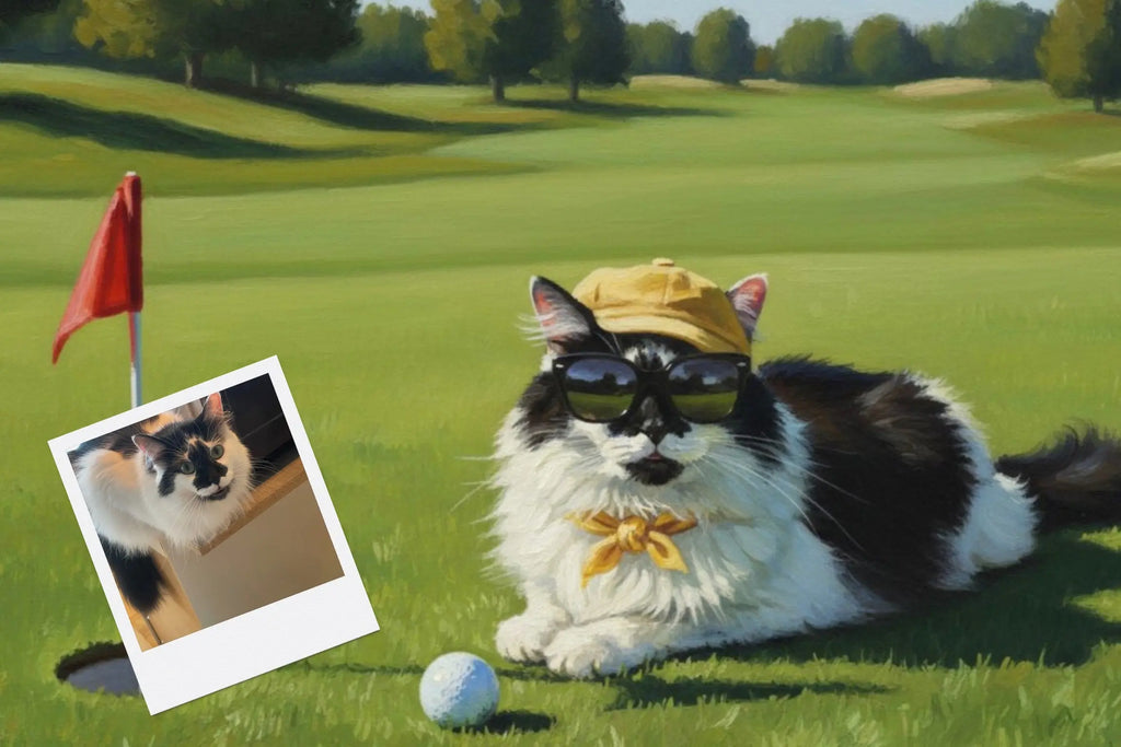 Customizable Jigsaw Puzzle: Unusual Golf Caddy - Jigsaw Puzzle Studios - Custom with Cat