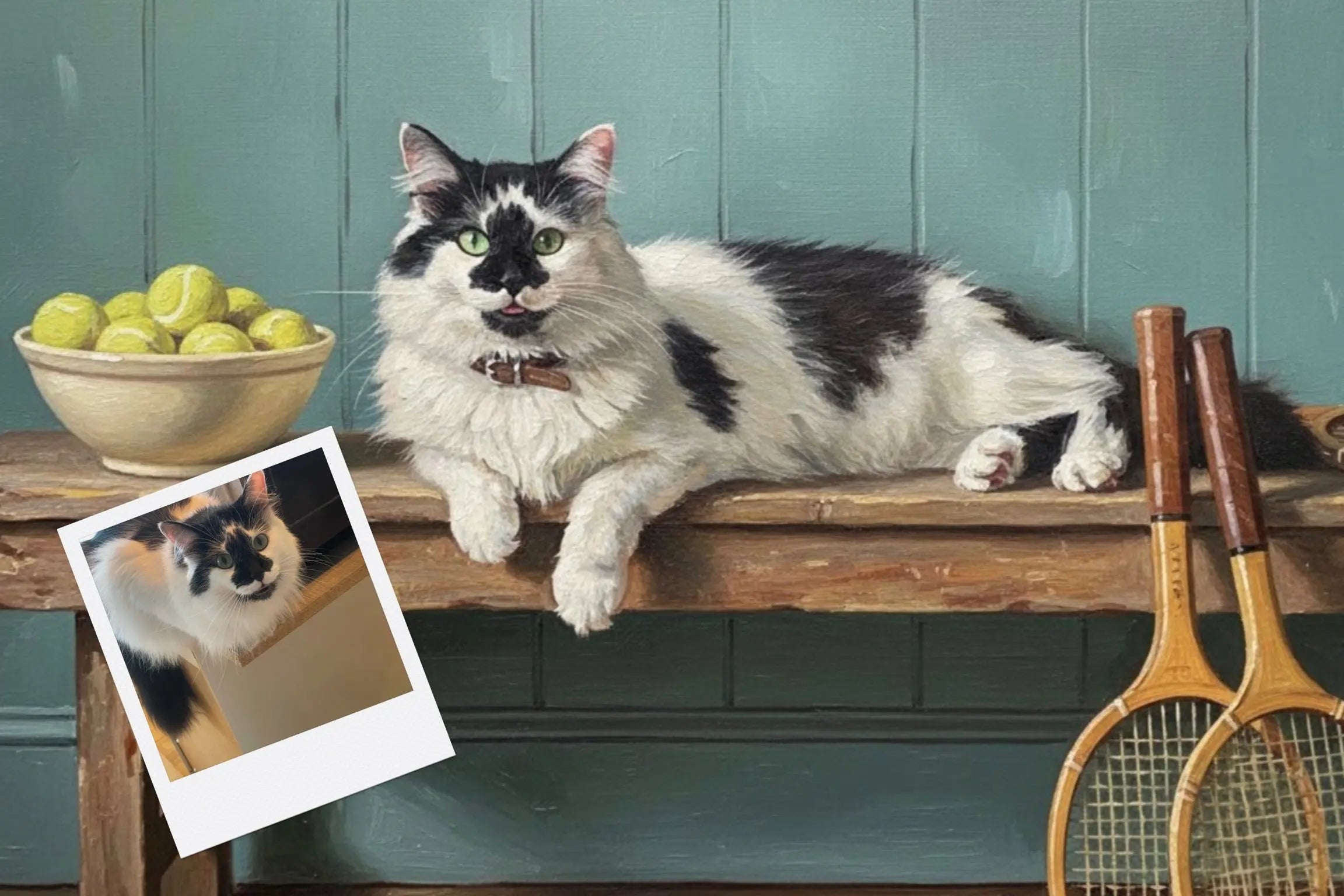 Customizable Jigsaw Puzzle: Vintage Tennis Poodle - Jigsaw Puzzle Studios - Custom with Cat