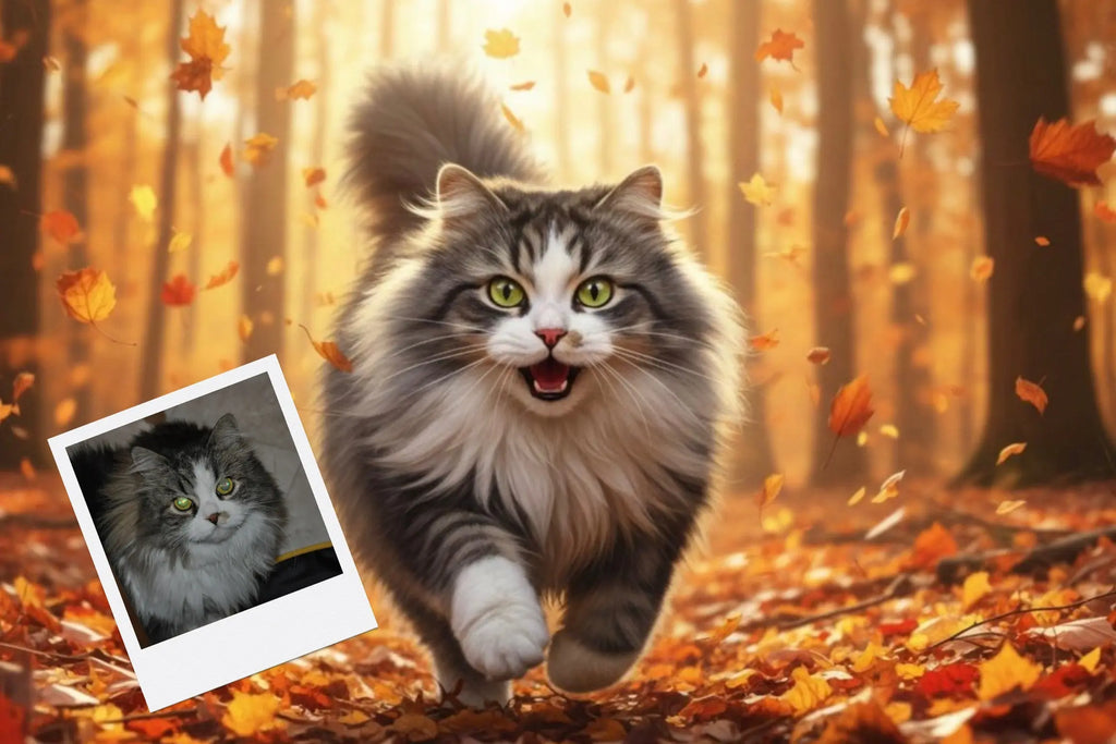 Customizable Jigsaw Puzzle: Playful Autumn Pup - Jigsaw Puzzle Studios - Custom with Cat