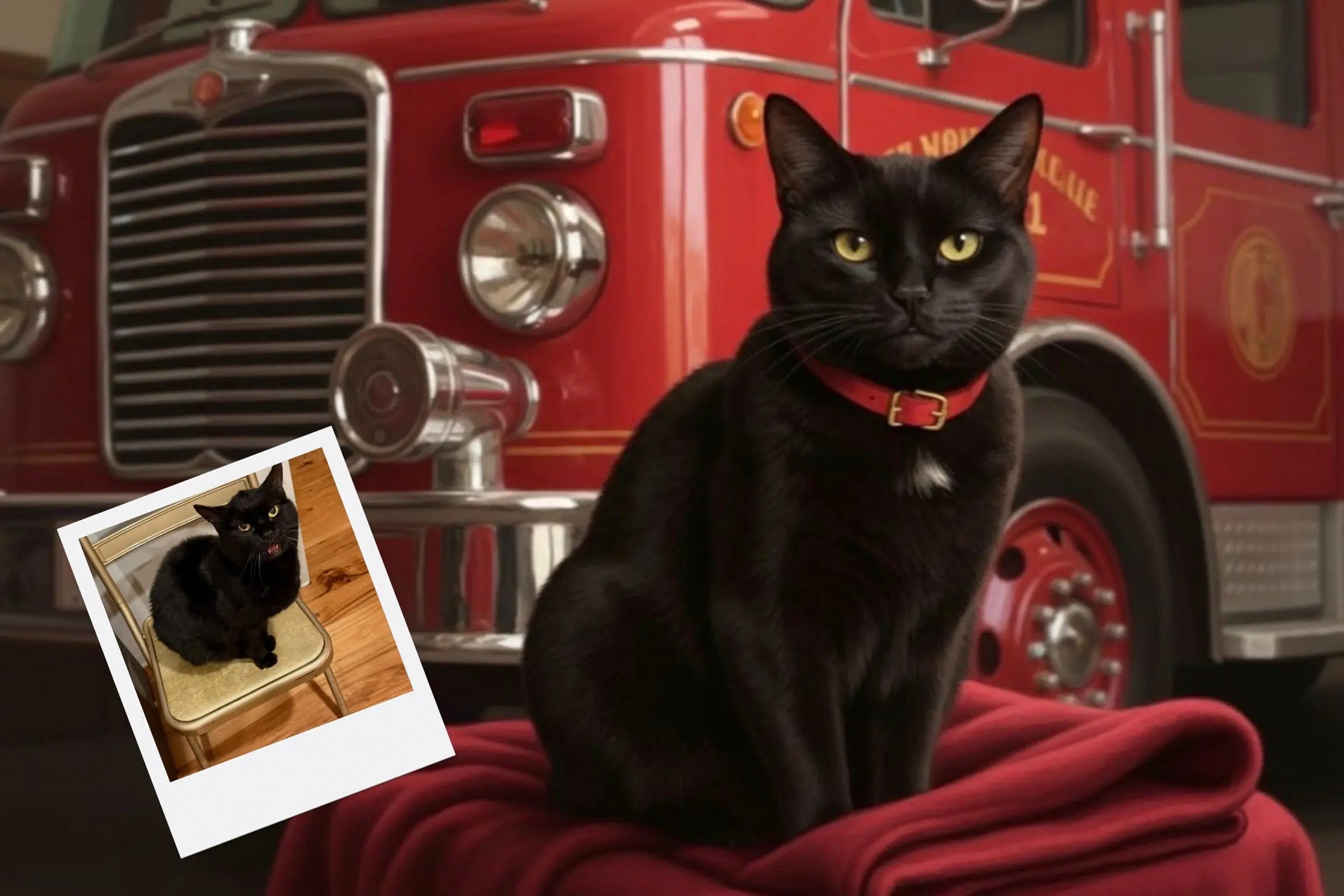 Customizable Jigsaw Puzzle: Dalmatian Fire Dog - Jigsaw Puzzle Studios - Custom with Cat