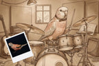 Customizable Jigsaw Puzzle: Dog Drummer - Jigsaw Puzzle Studios - Custom with Bird