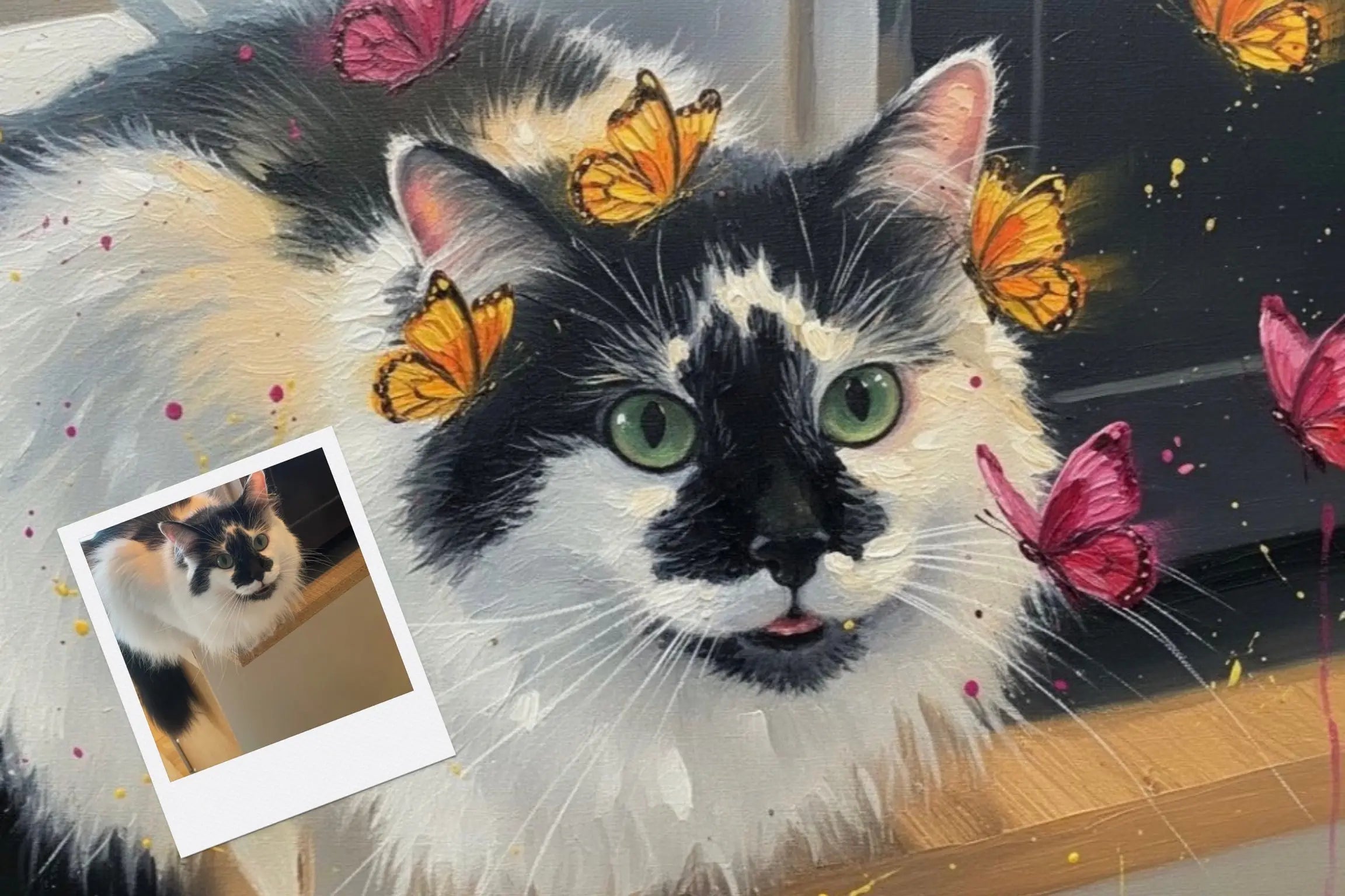Customizable Jigsaw Puzzle: Dalmatian & Butterflies - Jigsaw Puzzle Studios - Custom with Cat