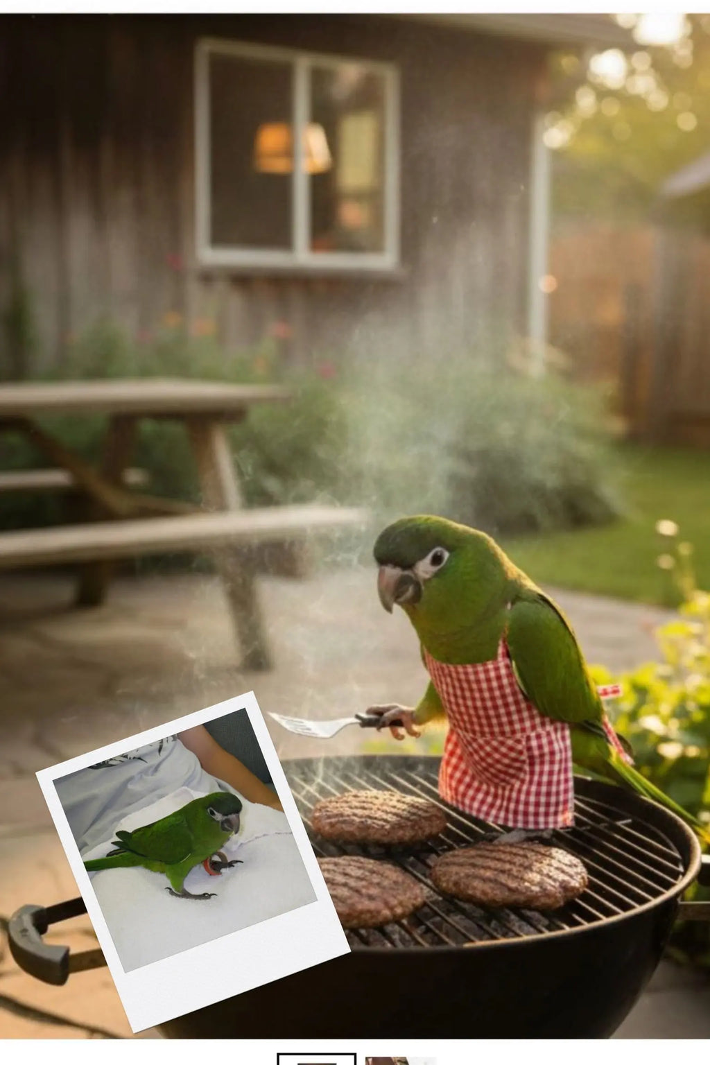 Customizable Jigsaw Puzzle: St. Bernard BBQ Dog - Jigsaw Puzzle Studios - Custom with Bird