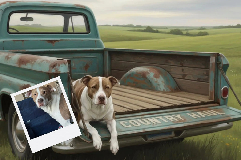 Customizable Jigsaw Puzzle: Vintage Truck Bloodhound - Jigsaw Puzzle Studios - Custom with Dog