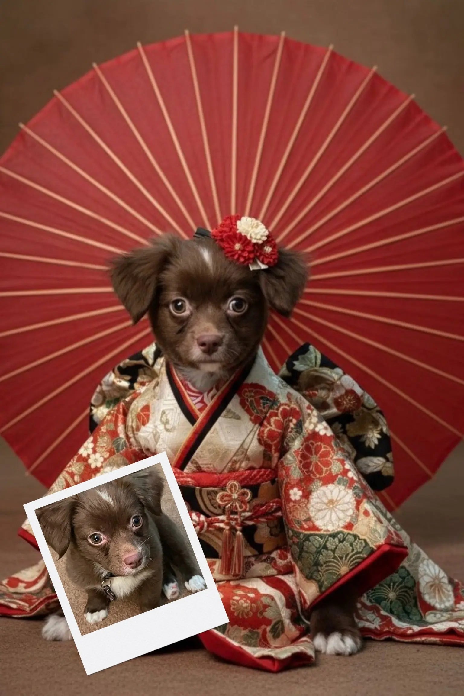 Customizable Jigsaw Puzzle: Elegant Kimono Poodle - Jigsaw Puzzle Studios - Custom with Dog