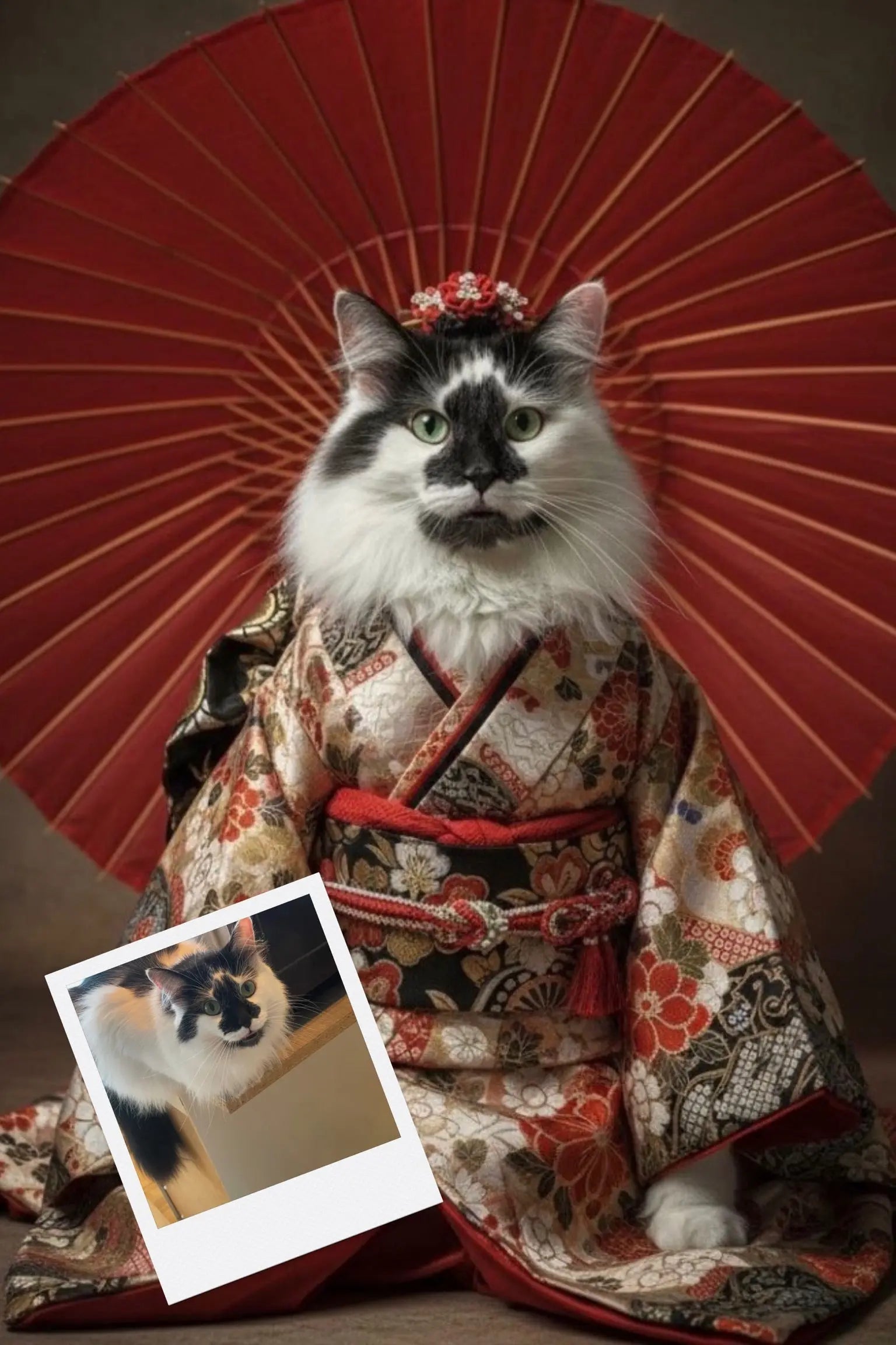 Customizable Jigsaw Puzzle: Elegant Kimono Poodle - Jigsaw Puzzle Studios - Custom with Cat