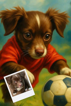 Customizable Jigsaw Puzzle: Cute Kitten Soccer - Jigsaw Puzzle Studios - Custom with Dog