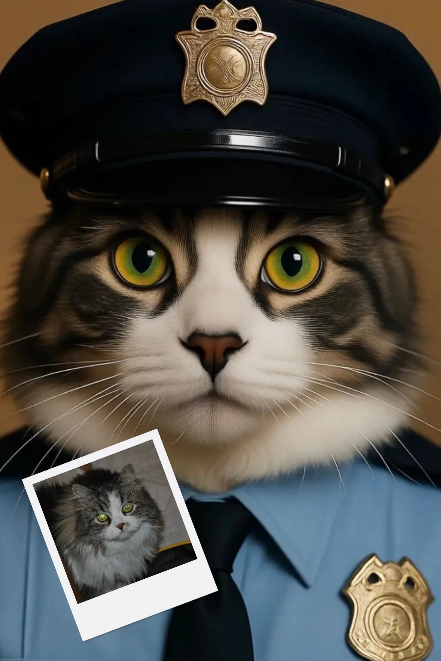Customizable Jigsaw Puzzle: Cat Police Officer - Jigsaw Puzzle Studios - Custom with Cat