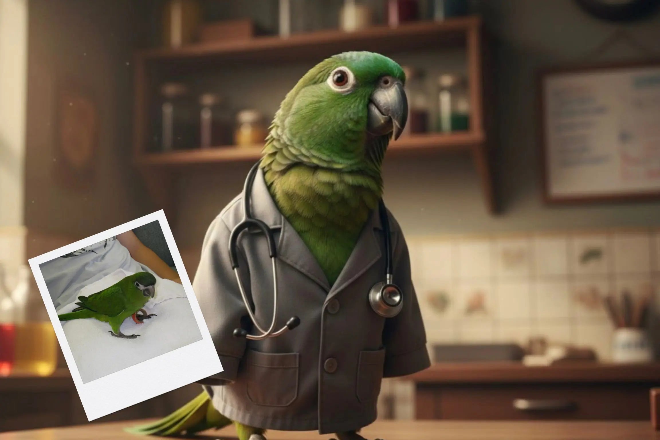 Customizable Jigsaw Puzzle: Veterinarian Cat - Jigsaw Puzzle Studios - Custom with Bird