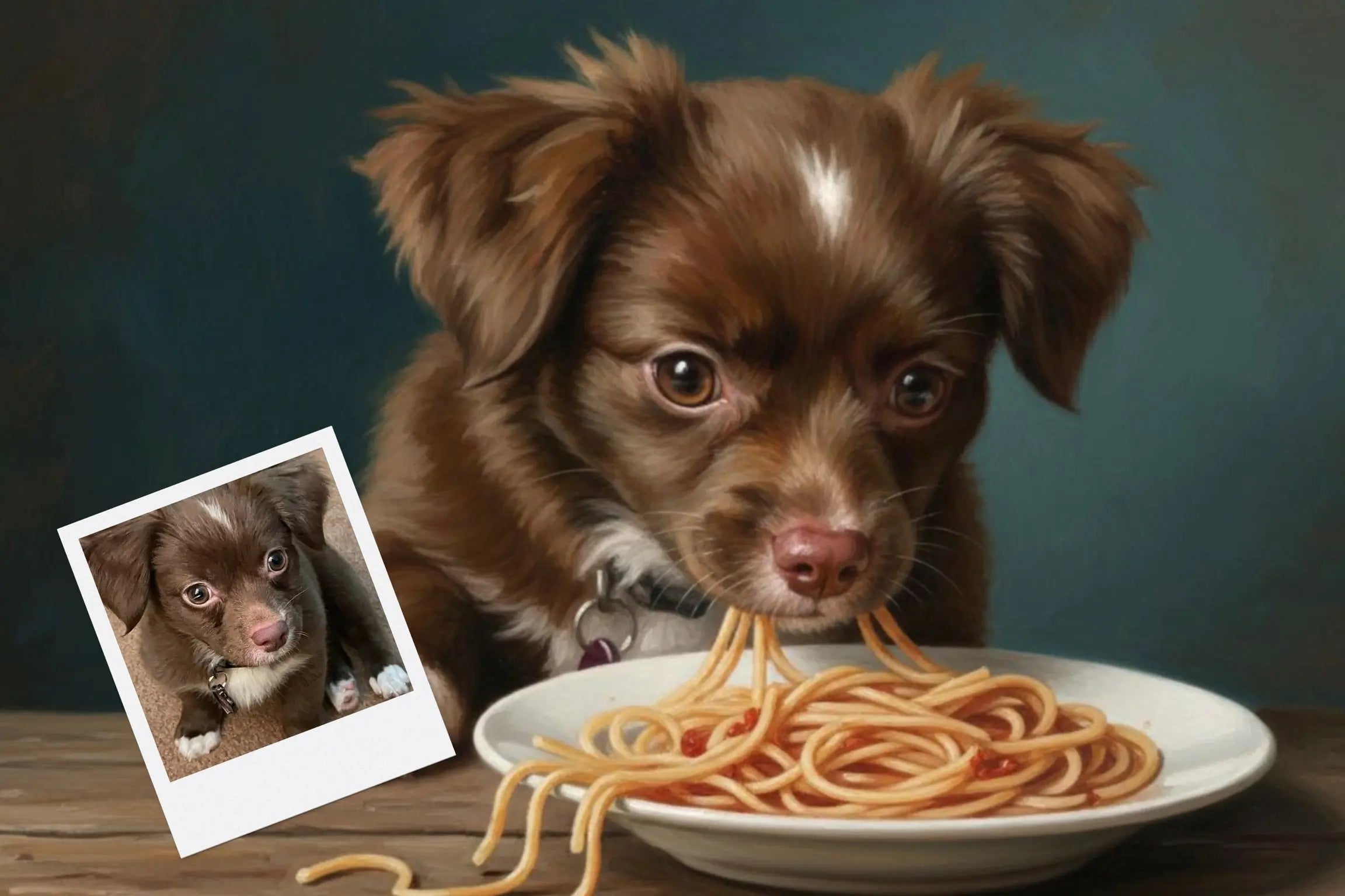 Customizable Jigsaw Puzzle: Cat & Spaghetti - Jigsaw Puzzle Studios - Custom with Dog