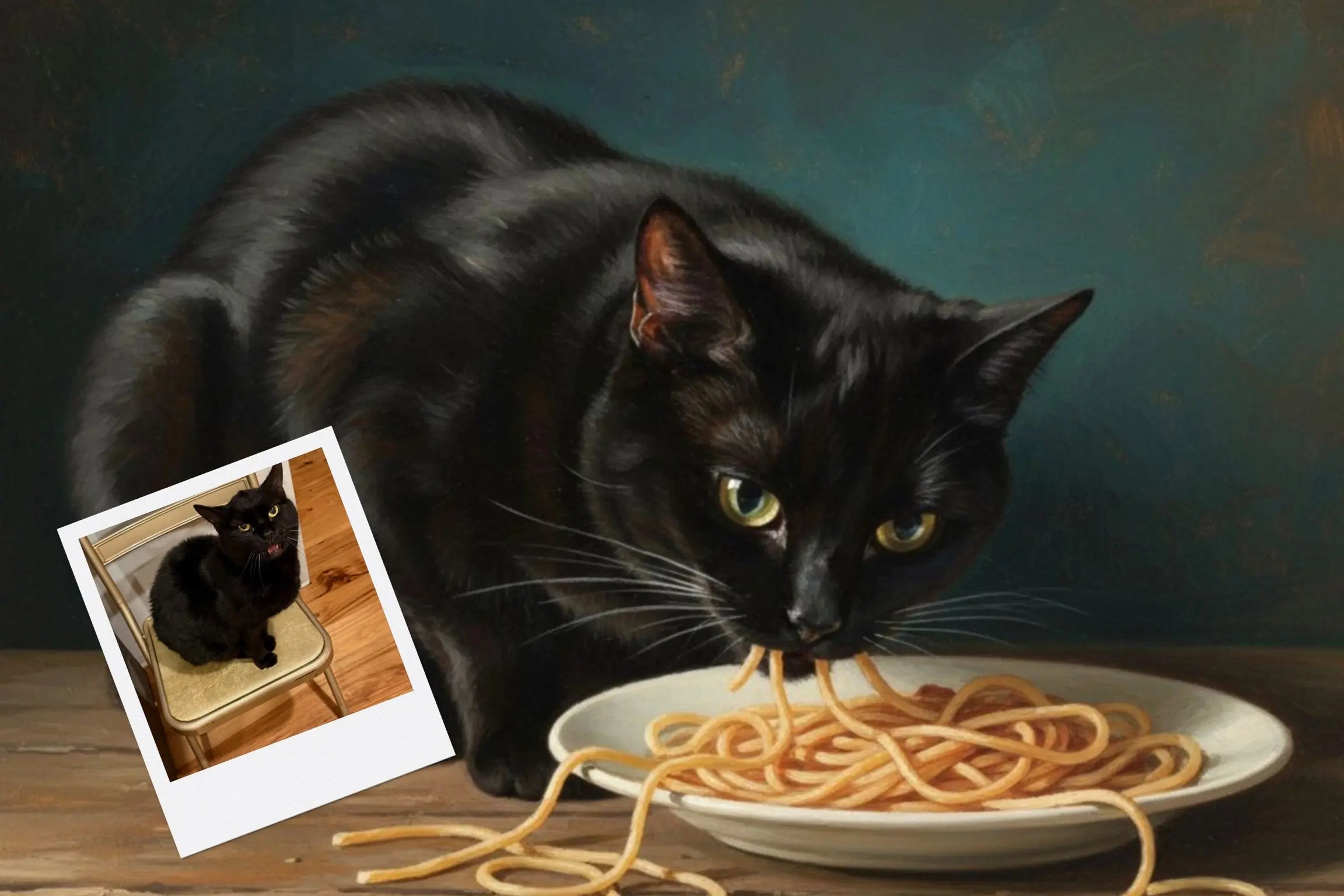 Customizable Jigsaw Puzzle: Cat & Spaghetti - Jigsaw Puzzle Studios - Custom with Cat